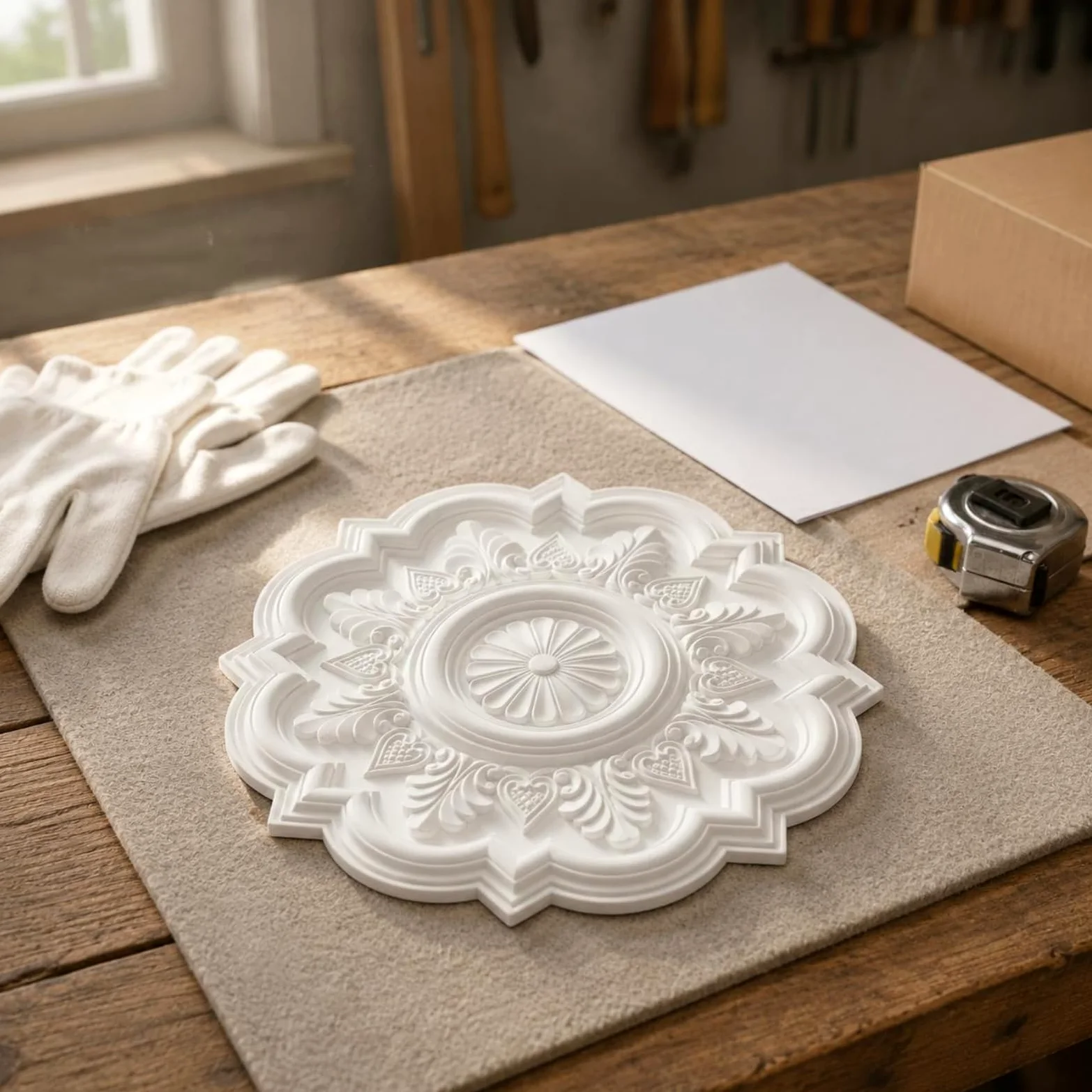 Rosone Floreale Rilievo Scolpito Rosone Plafoniera Ornato Medaglione Soffitto, 051 Carved 67CM