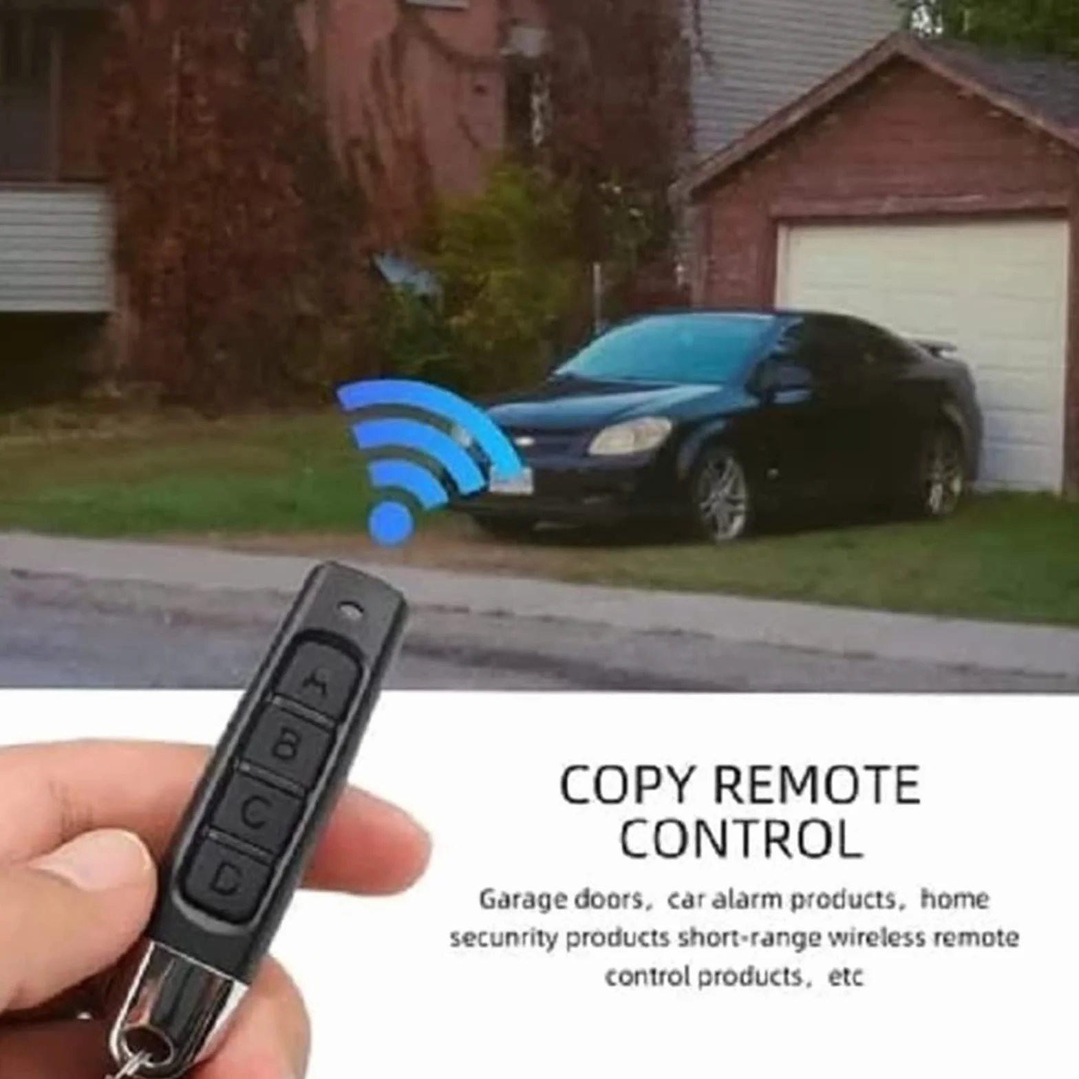 Duplicatore di telecomandi 4 in 1, duplicatore di telecomandi per auto, porte di garage, copia codice fisso e Rolling Code (4 pezzi)
