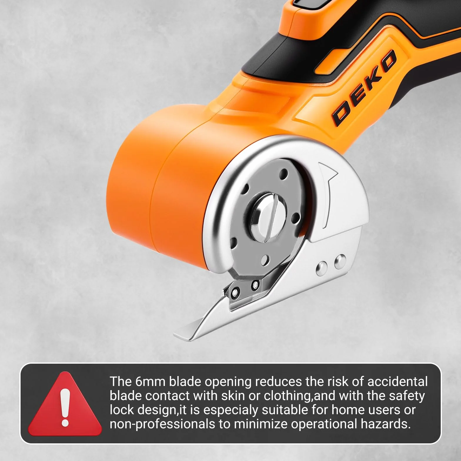 DEKOPRO 3.7V Taglierina Elettrica Cordless Multifunzione Cesoie per Cartone Tessuti Pelle Tappeti Plastica Giallo