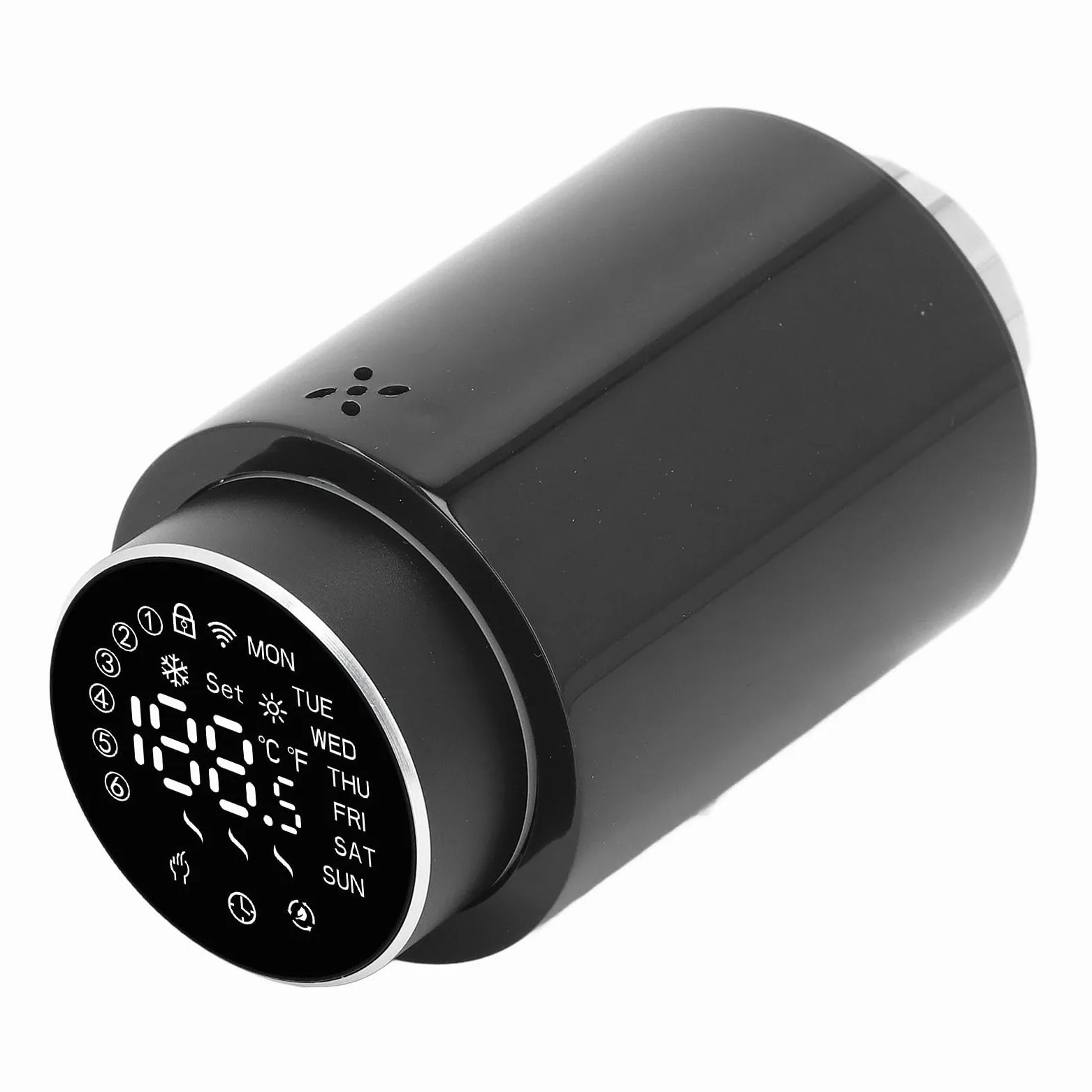 Valvola Termostatica Intelligente per Radiatore Valvola di Controllo della Temperatura Programmabile 5-45°C con Display a LED per L'app Smart Life