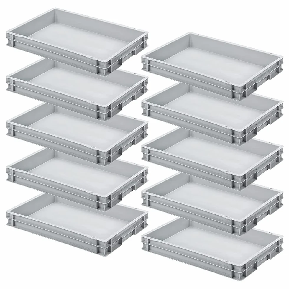 Contenitori Europei 600 x 400 x 75 mm Grigio 2 Maniglie