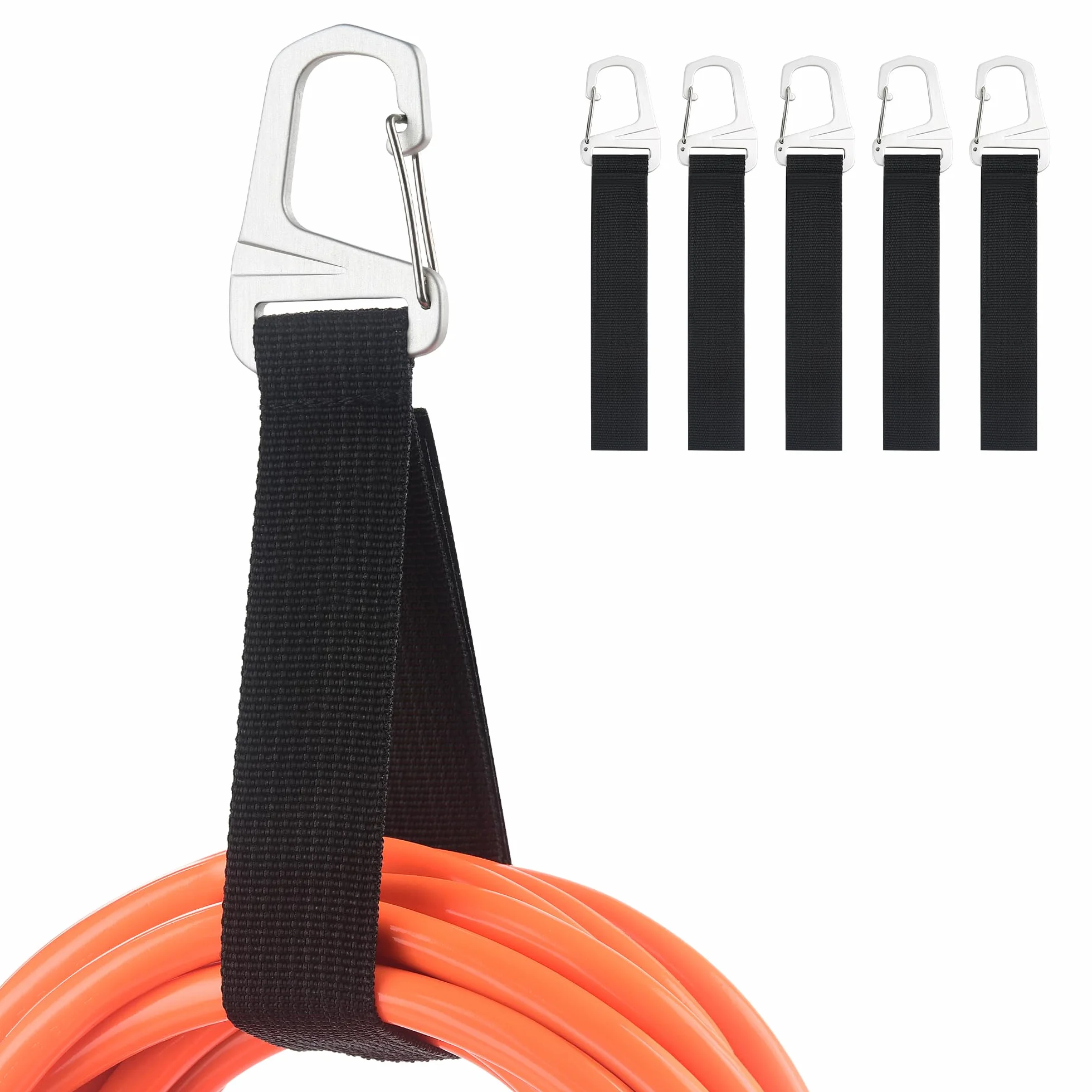 Cable Matters Confezione da 5 cinghie organizzatrici per cavi con fibbia in metallo, capacità 22 kg, 32 x 2,5 cm