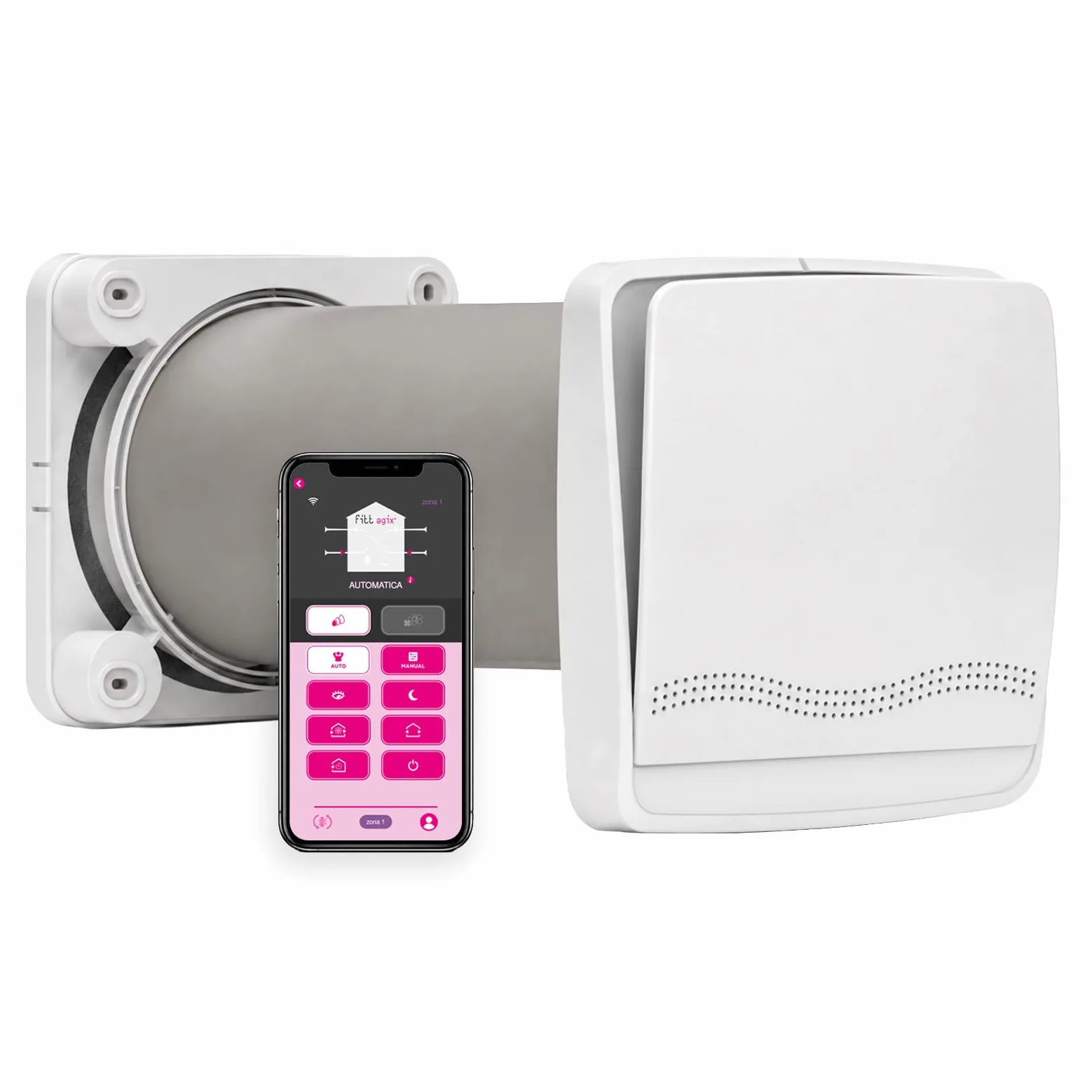 Flat 60 – Unità di Ventilazione Meccanica Controllata (VMC) decentralizzata con recupero di calore, portata 60 m³/h, controllo tramite App AgixPoint