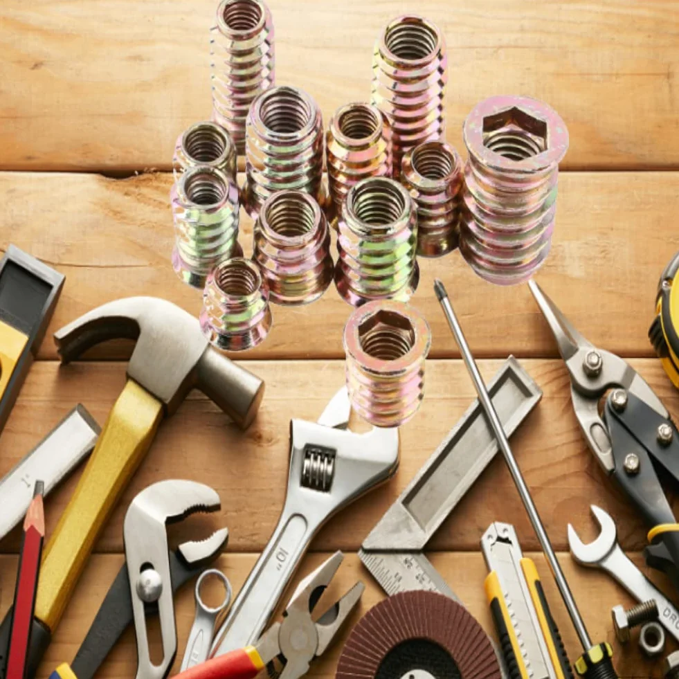 20 Pezzi Inserti Filettati M8 per Legno, Dado in Acciaio al Carbonio con Esagono Incassato per Mobili (M8*20mm)