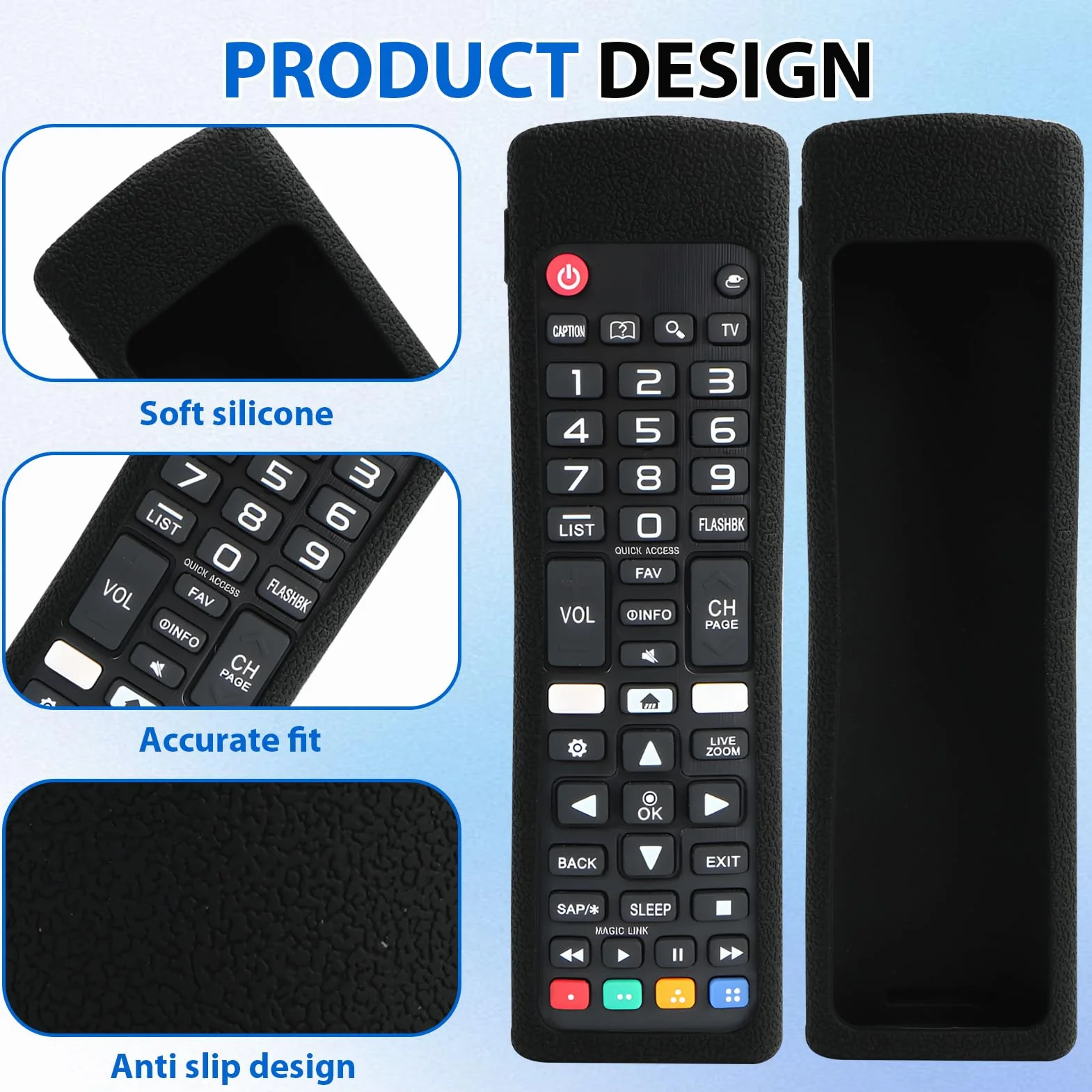 custodia telecomando in Silicone compatibile con LG Smart TV, copertura protettiva per LG 2022/2023/2024 Magic Remote Control, Robusto (AKB)