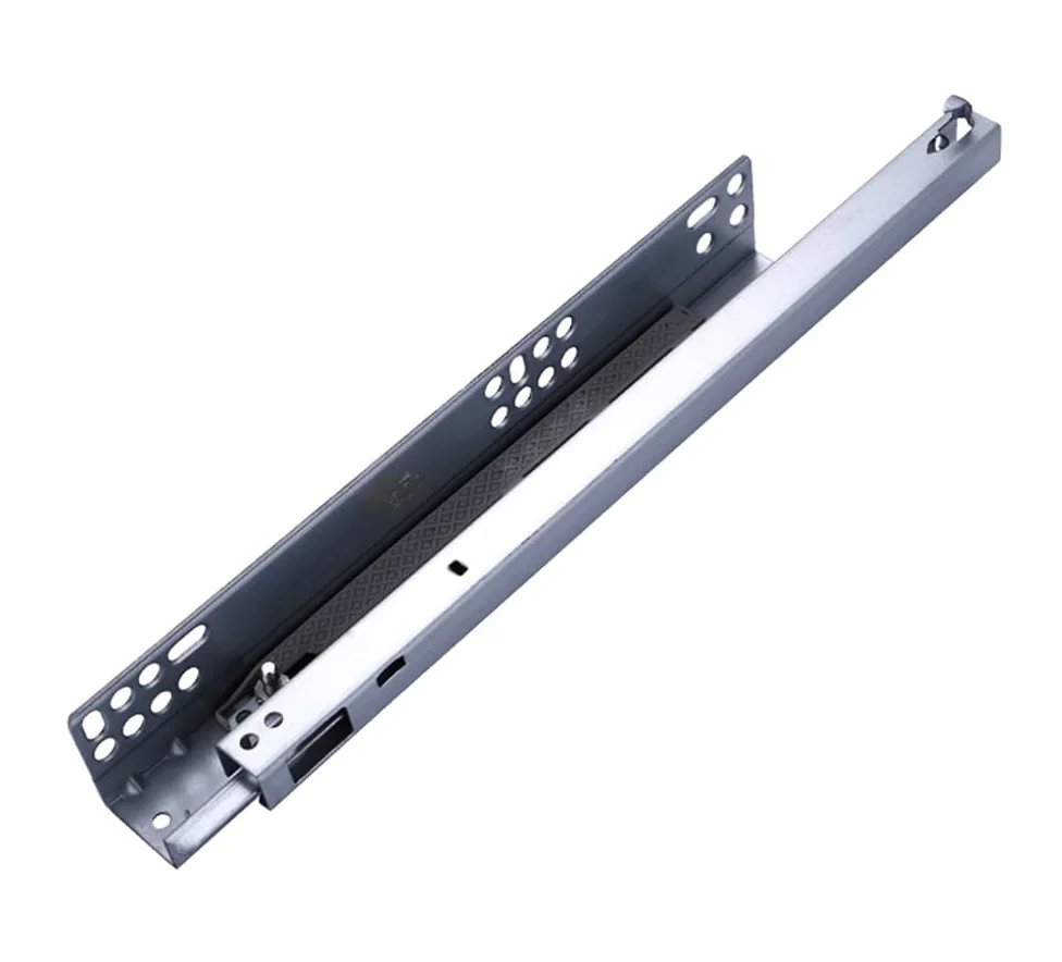 Guide per cassetti, Guide for cassetti nascoste, chiusura ammortizzata, estensione completa, 5 paia, argento, dimensioni multiple(500mm/20in)