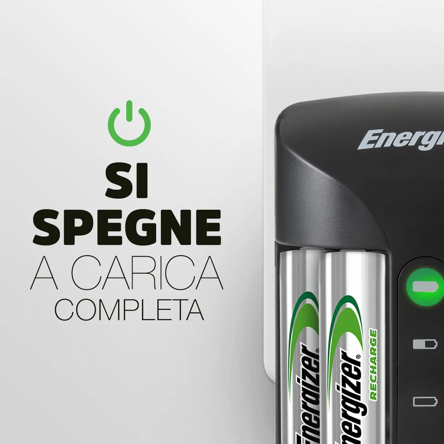 Energizer Pro - Carica Batterie Ricaricabili AA e AAA NiMH - Include 4 Pile AA 2000 mAh - la ricarica completa in 4 ore - funzioni di spegnimento di sicurezza automatico