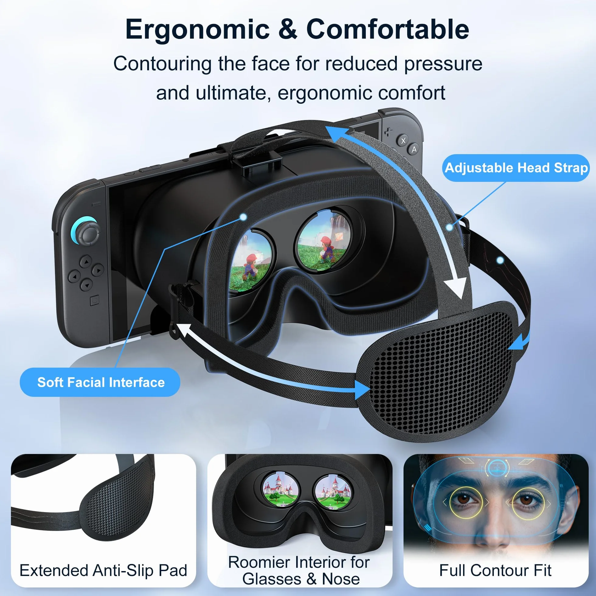 VR Headset per Switch 2, nero