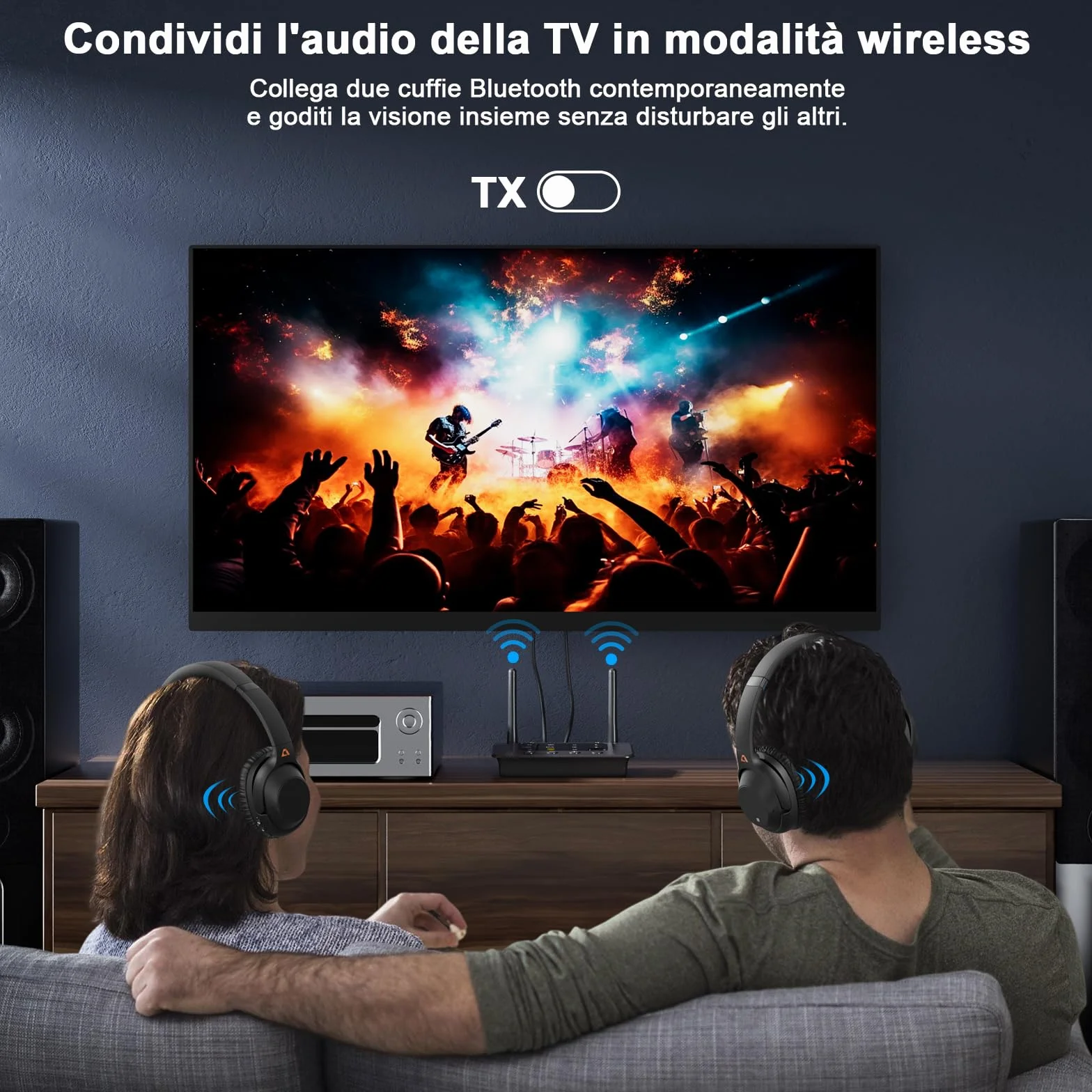 1Mii B03S Trasmettitore Ricevitore Bluetooth 5.3 per TV Cuffie, Adattatore Audio HiFi con Chip DAC ESS, aptX LL/Adaptive/HD, Ottico/Jack 3.5mm AUX (RCA), Lungo Raggio per PC/Stereo, Dual Link