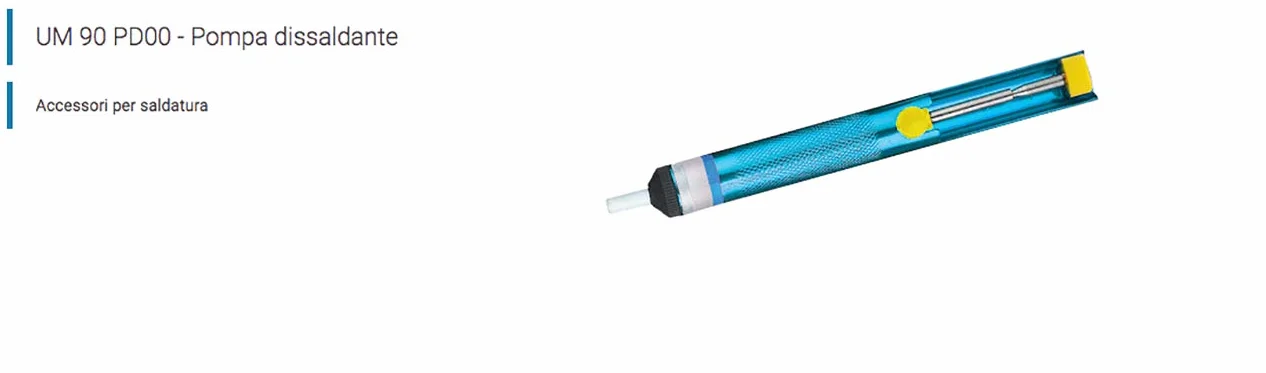Pompa Dissaldante Elettrica Tirastagno Succhiastagno UM 90 PD00 Punta in Teflon Alluminio
