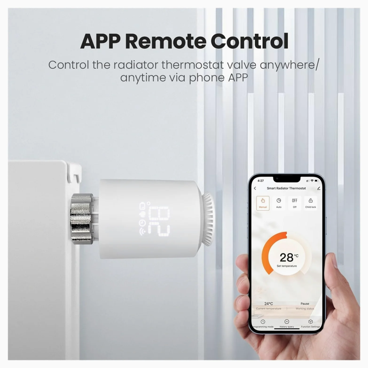 Attuatore For Radiatore Termostato Smart TRV Valvola Termostatica Regolatore Di Temperatura Supporto Risparmia Sui Costi Di Riscaldamento Energetico(TRV 1pcs)