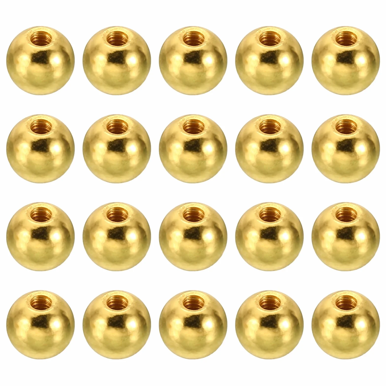 PATIKIL M3 x 9mm Dadi a Sfera Pomelli, Tappi a Sfera Perforazione Acciaio Maniglia Foro Cieco Decorazione Dado Lampada Mobili, Placcatura Oro