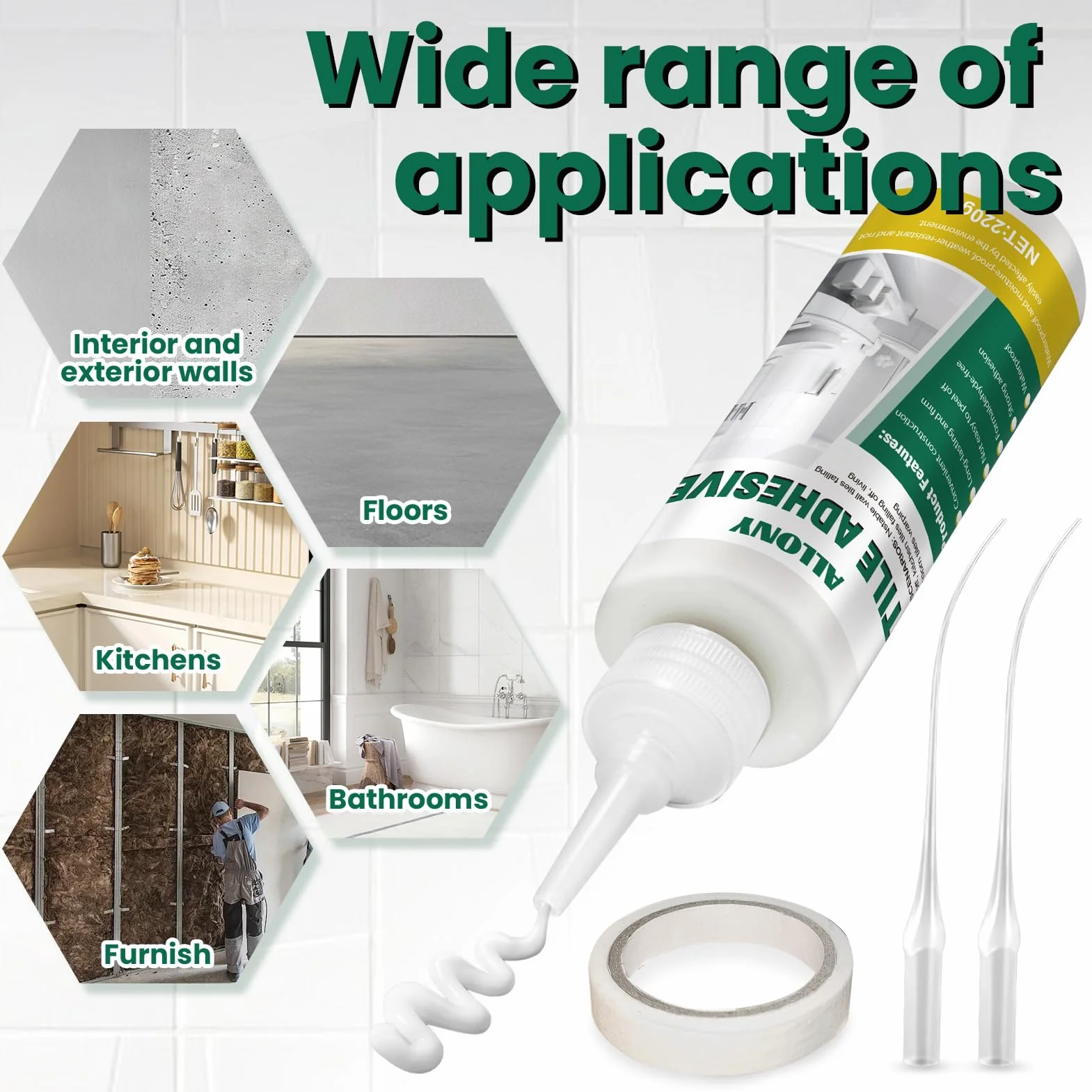 Colla per Piastrelle Ceramiche 220g Esterna e Interna