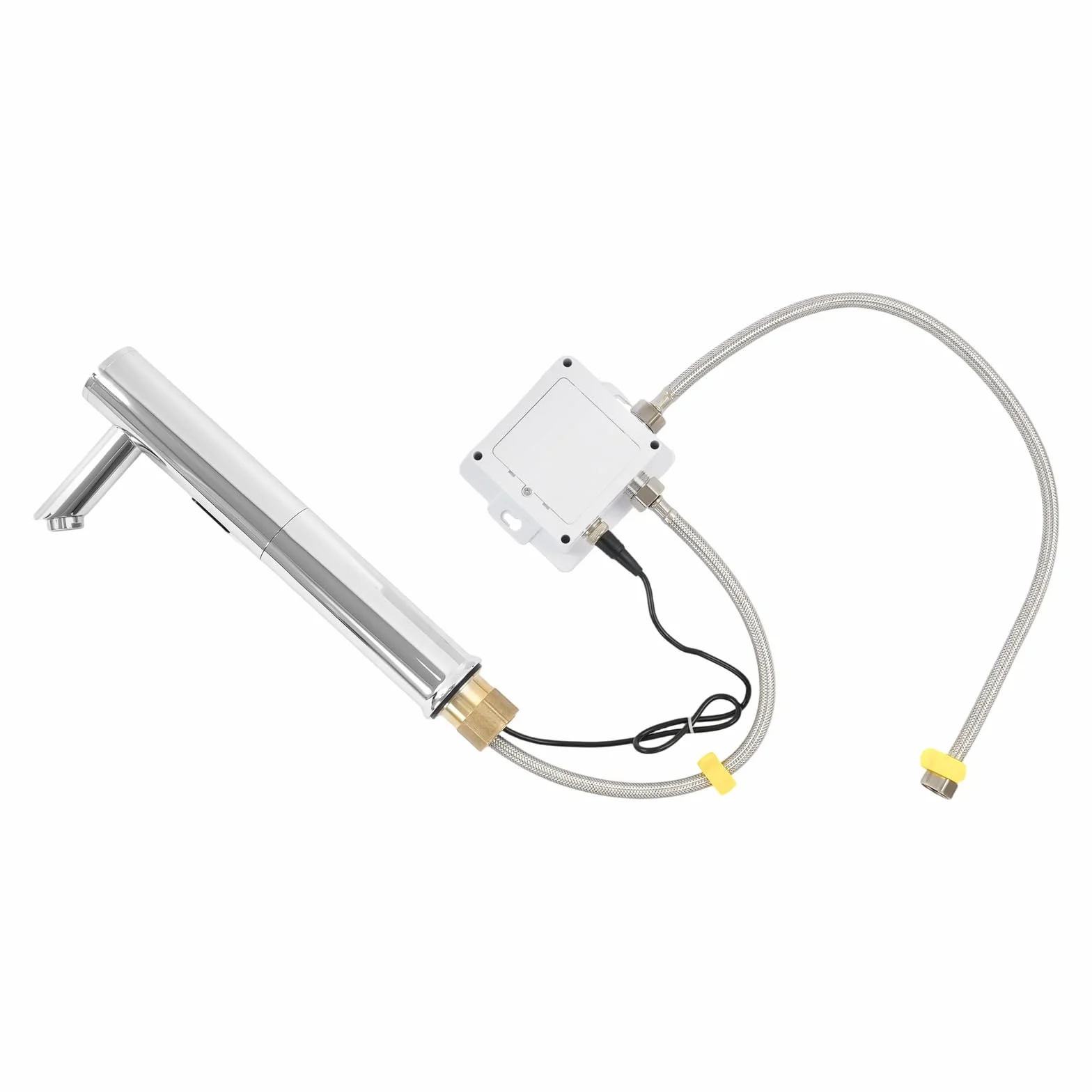 Rubinetto con sensore a infrarossi 32 cm per lavabo senza contatto ottone alto moderno