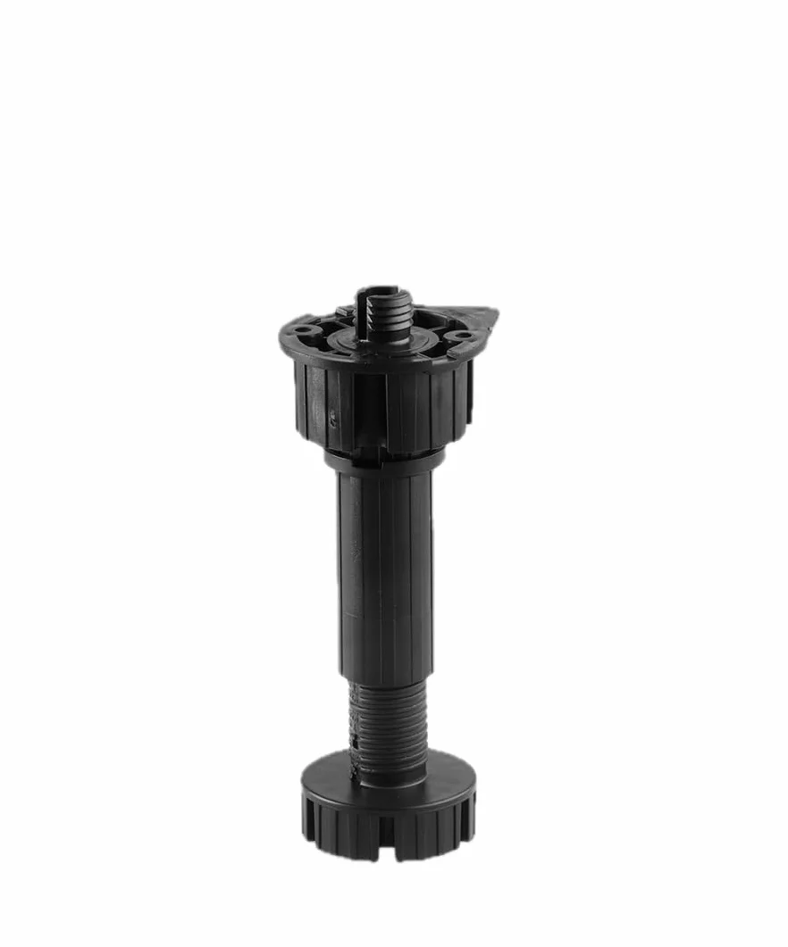 Piedi Regolabili Incastro Zoccolo Cucina 12 cm Plastica Neri - Set 4 Pezzi