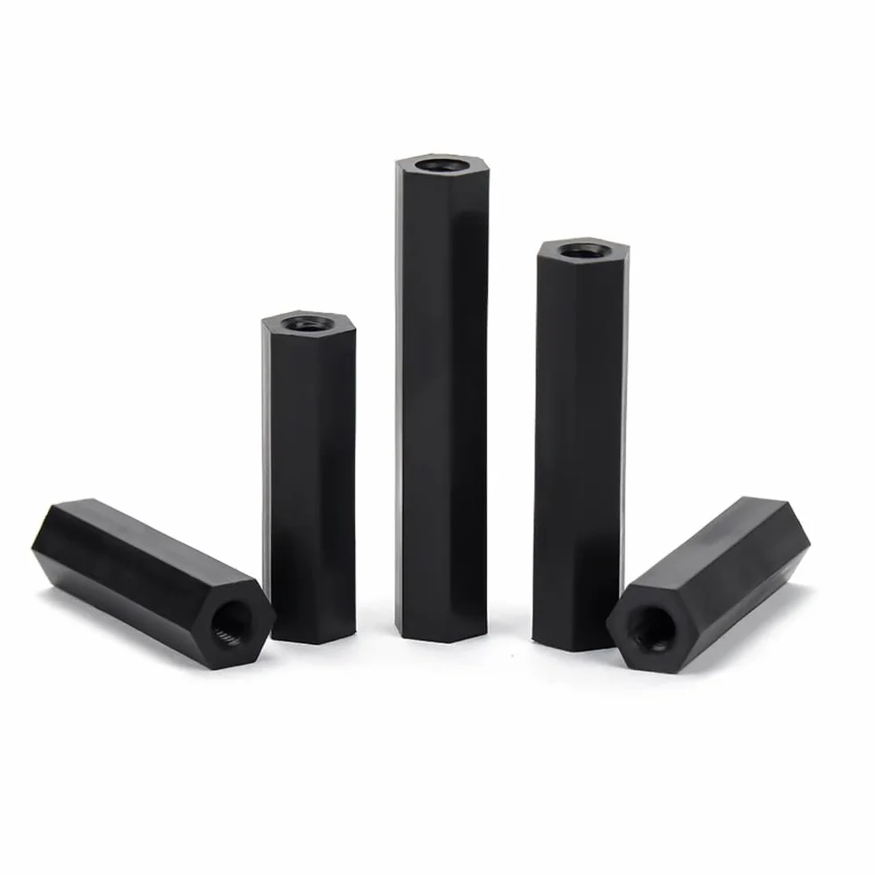Distanziatori Esagonali Nylon Nero M4 30 mm Femmina-Femmina 20 Pezzi
