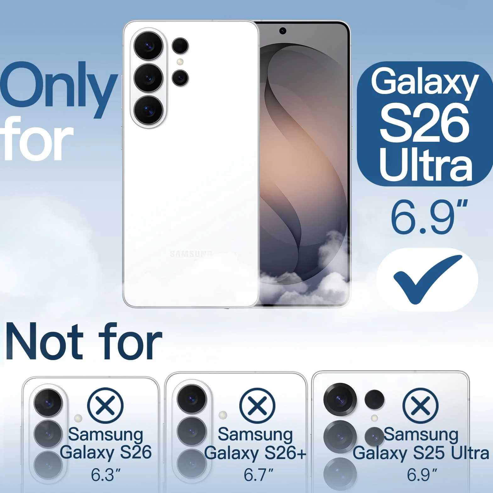 JETech Cover per Samsung Galaxy S26 Ultra, Protezione Completa dell'Obiettivo della Fotocamera, Anti Ingiallimento Paraurti Custodia con Antiurto, Retro in PC Rigido Antigraffio (Trasparente)