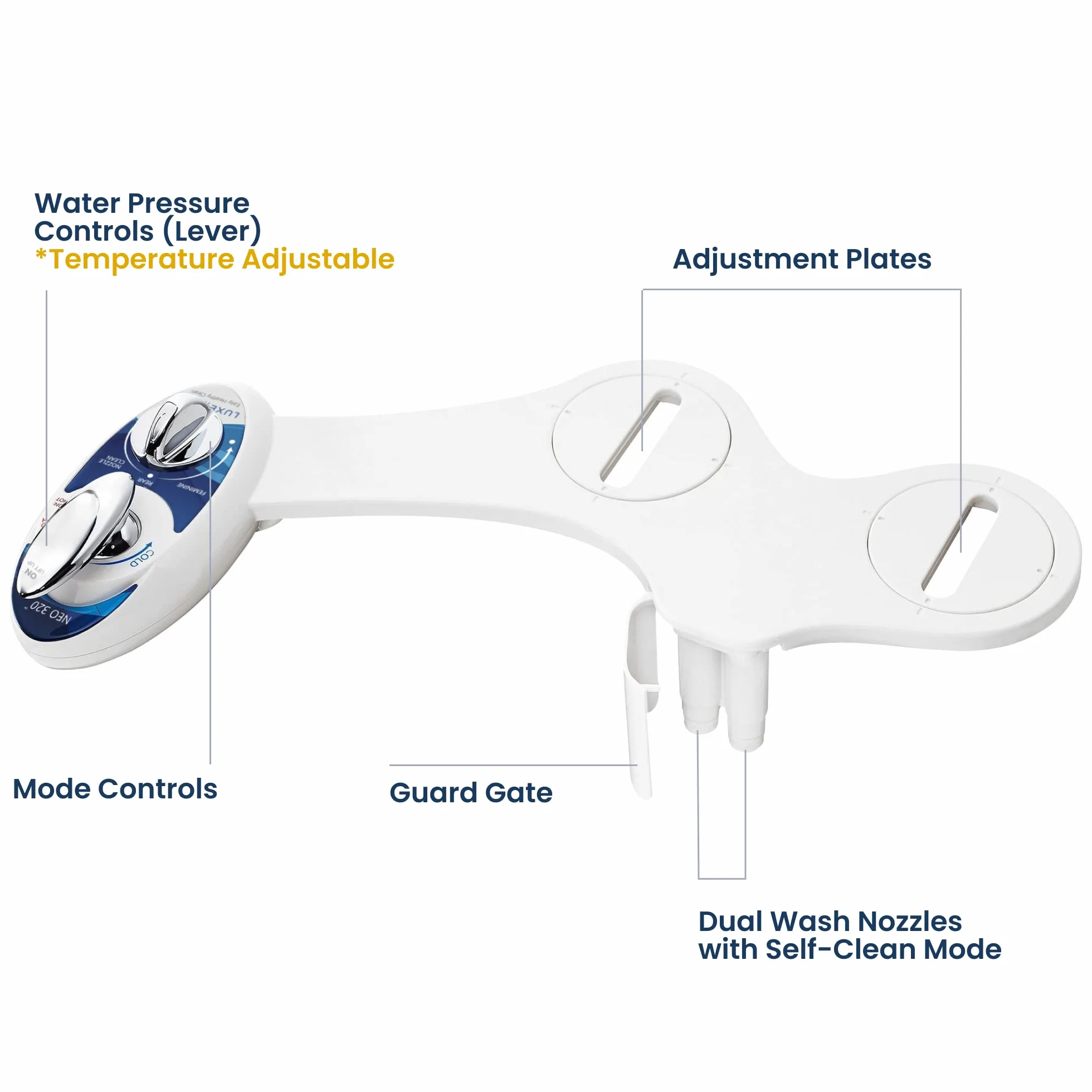 Luxe bidet Neo 320 Elite Series self Cleaning Dual Nozzle non-electric Mechanical bidet WC