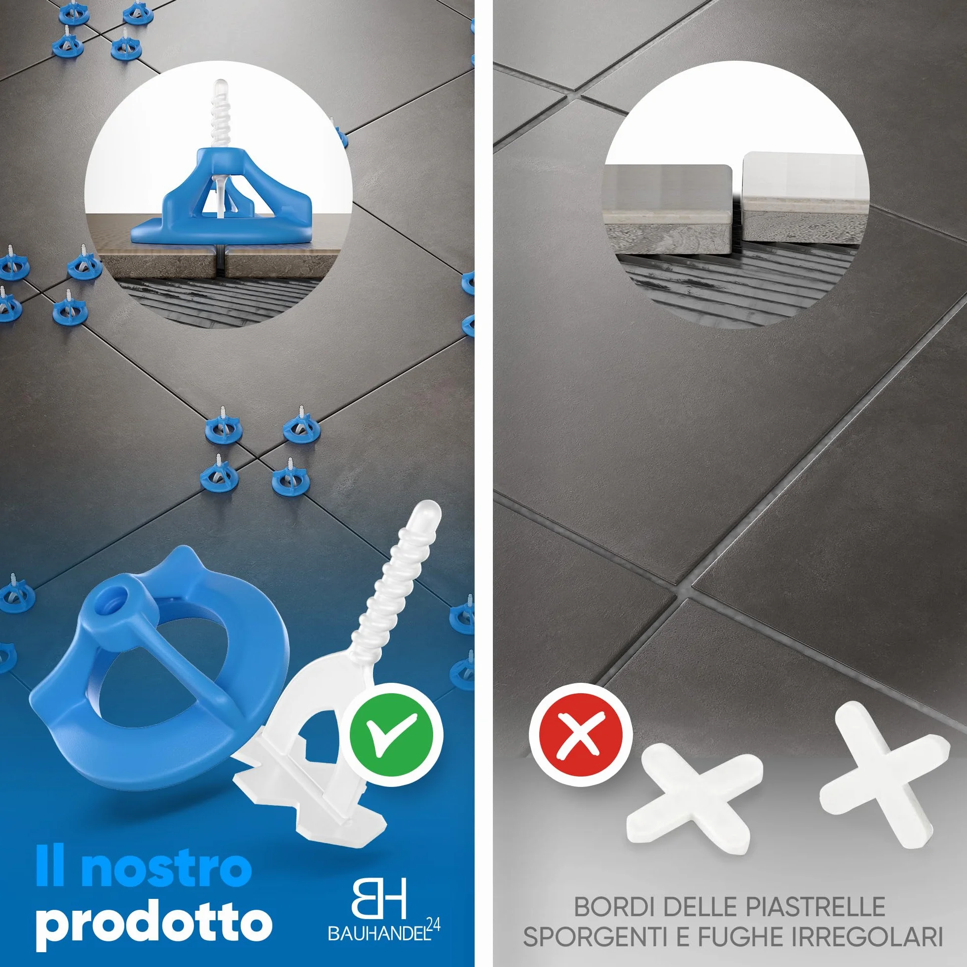 Set accessori posa piastrelle 1 mm sistema livellamento 200 pezzi copertura filettata livellatori distanziatori cunei attrezzi muratore