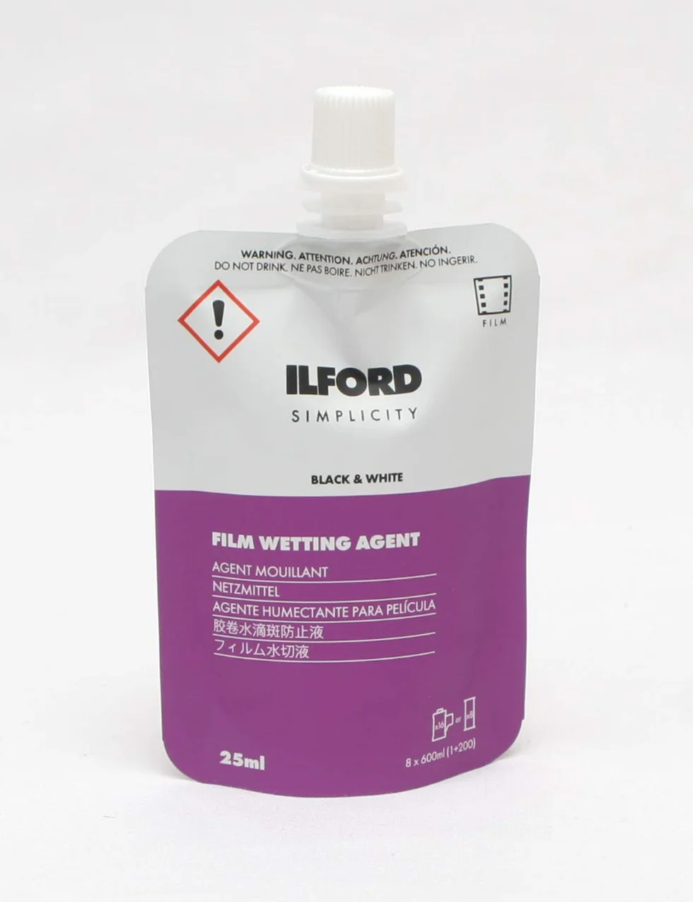 Agente bagnante per pellicole Ilford Simplicity (Ilfotol) 25 ml, 1 foglio, Carta, [EO], 14 cm