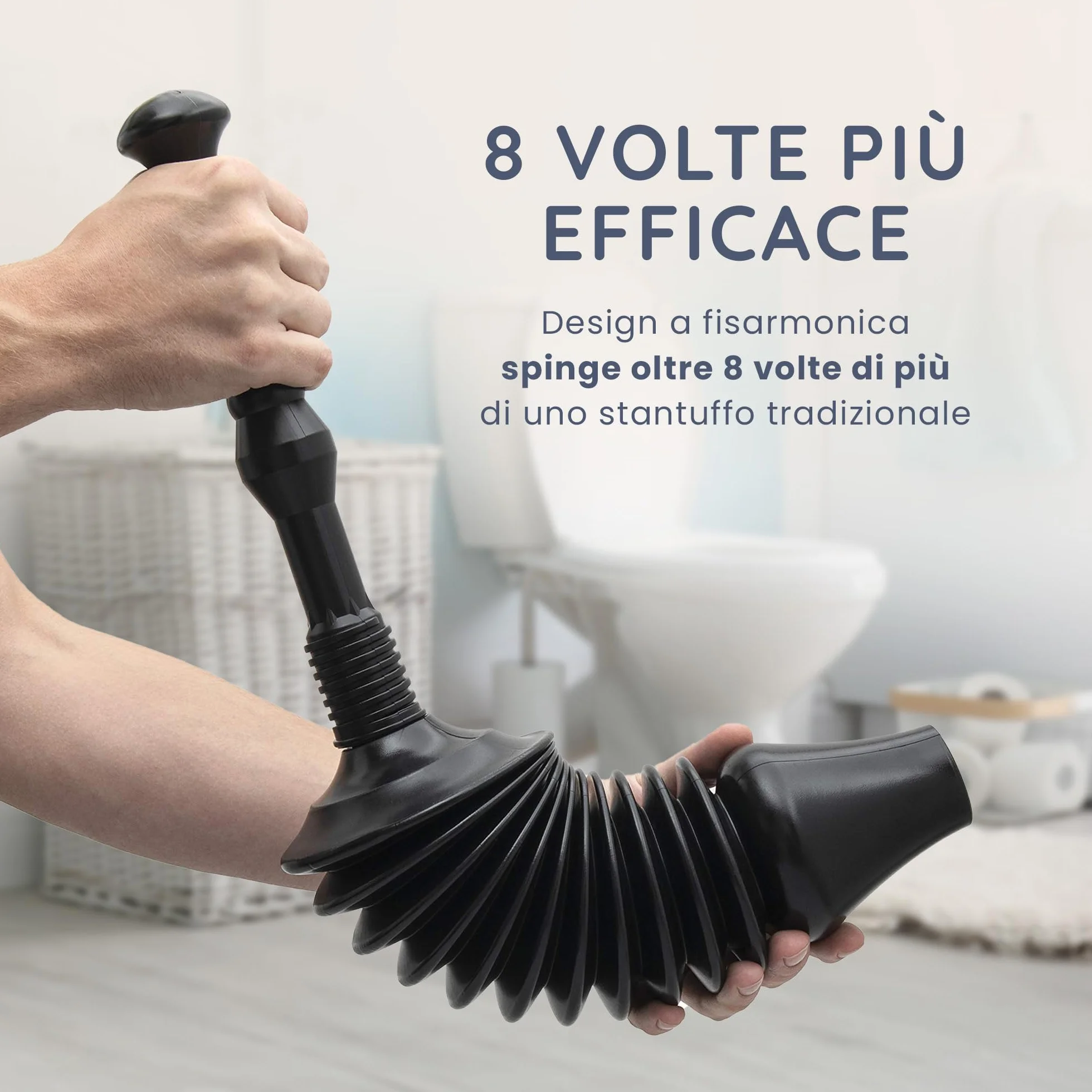 CUQOO Pulitore flessibile per WC con testa, potente, per bagno cucina lavandini vasca doccia