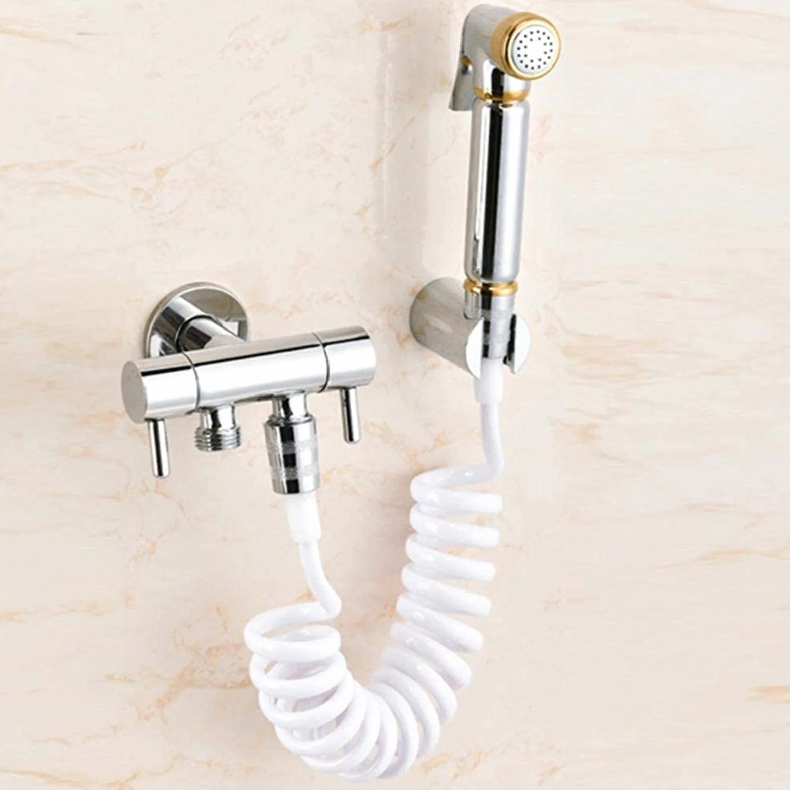 Flessibile Doccia a Molla in ABS,Telescopico Tubo Doccia,Flessibile Doccia a Spirale per Soffione Bidet,Adatto per WC Sprayer Rubinetto und Spruzzatore da Lavandino(3M,Bianco)