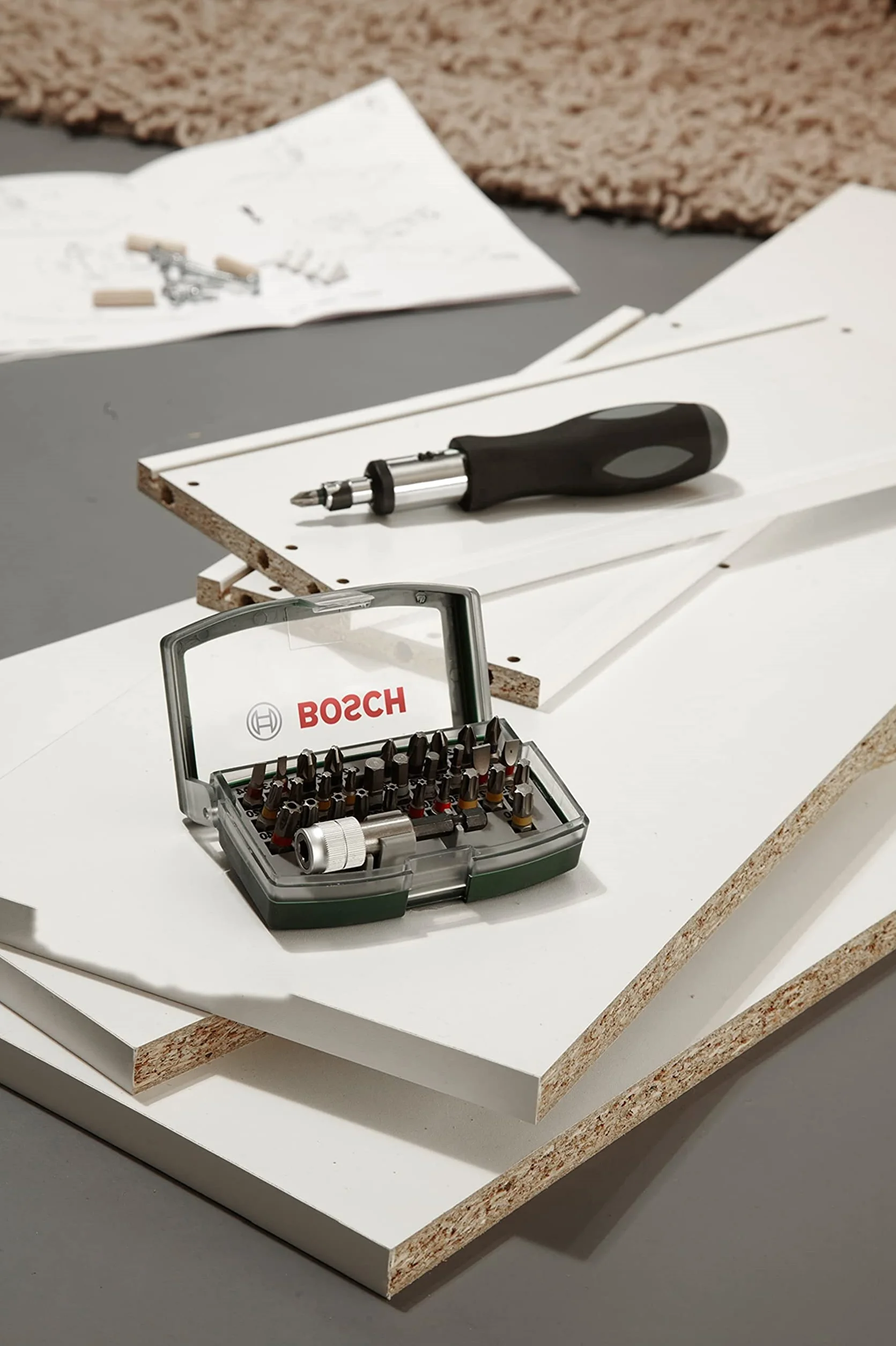 Bosch Rainbow Set 32 Inserti Avvitamento, Verde