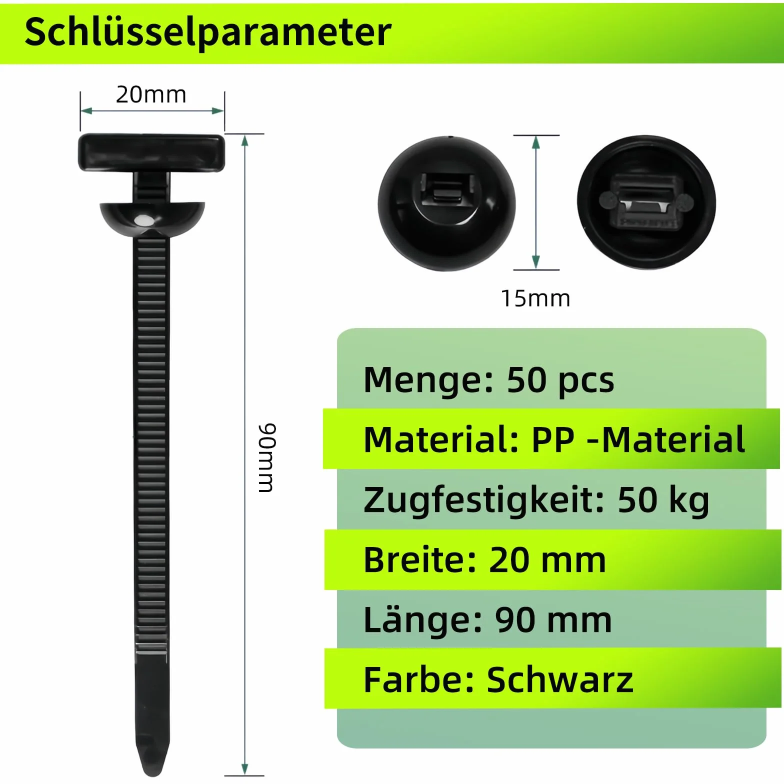 Fascette universali con fibbia nylon pesante UV riparazione auto sistema pin pulsante