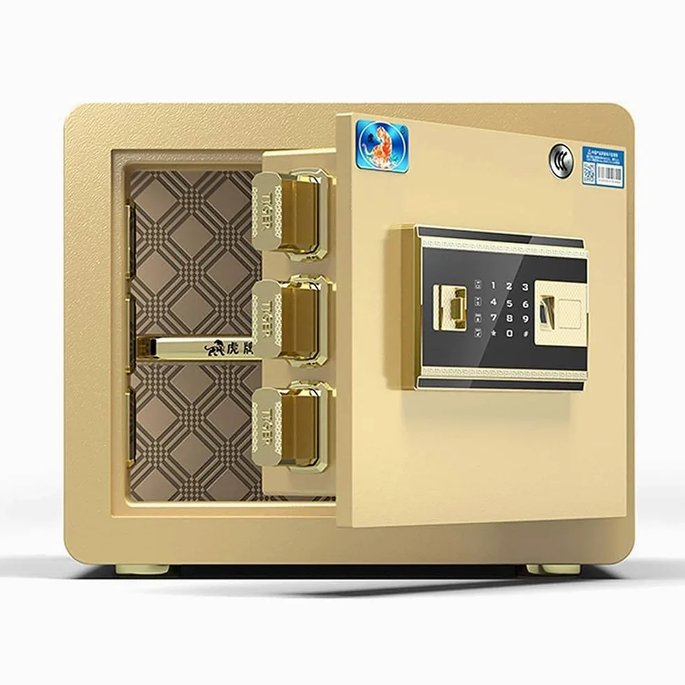 strongbox Cassaforte e ignifugo impermeabile di sicurezza armadio digitale sicuro elettronico con password di impronte digitali doppio allarme di sicurezza adatto per casa ufficio grande capacità