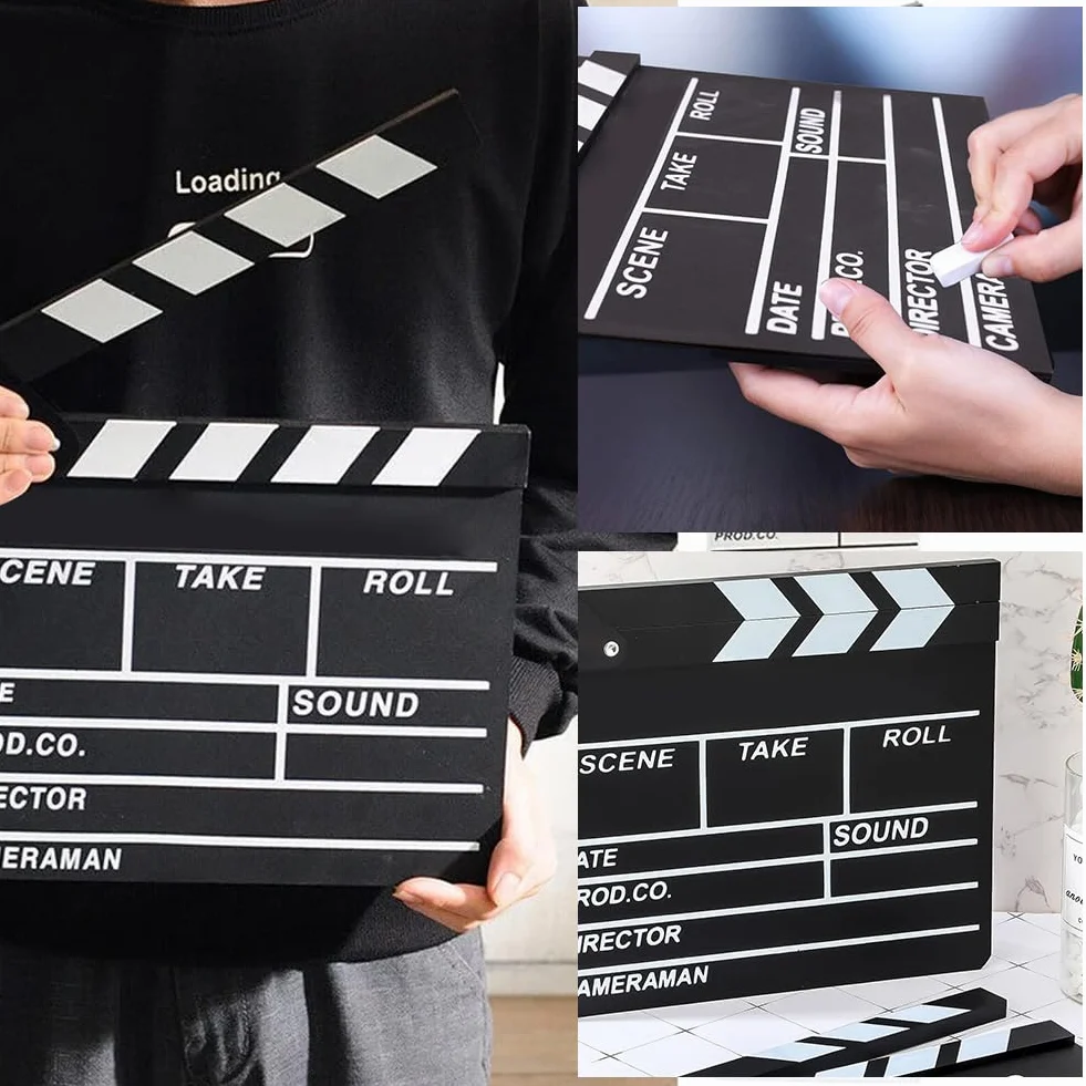 Ciak Cinematografico,30x25cm Film Clapboard,Acrilico Film Clapperboard,Film Clapboard Acrilico,Regali per Cinefili,Cinema Gadget,Accessori Regista