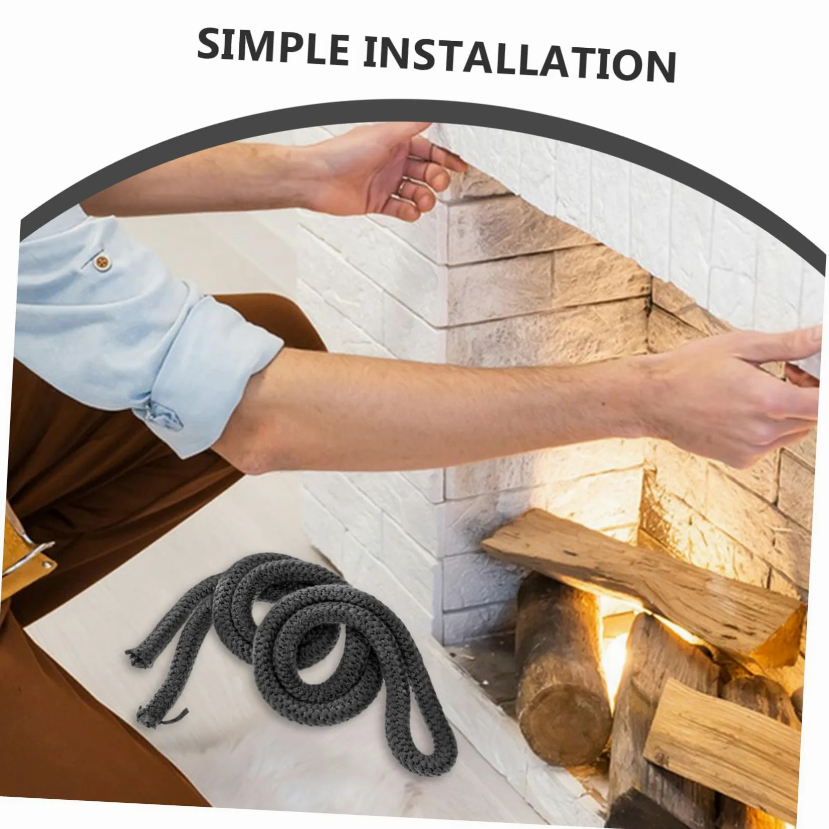 ULTECHNOVO 5m Guarnizione per Porta Stufa a Legna Isolamento per Caminetto Kit Guarnizioni Sostitutivo Ignifugo Accessori per Riscaldamento a Legna