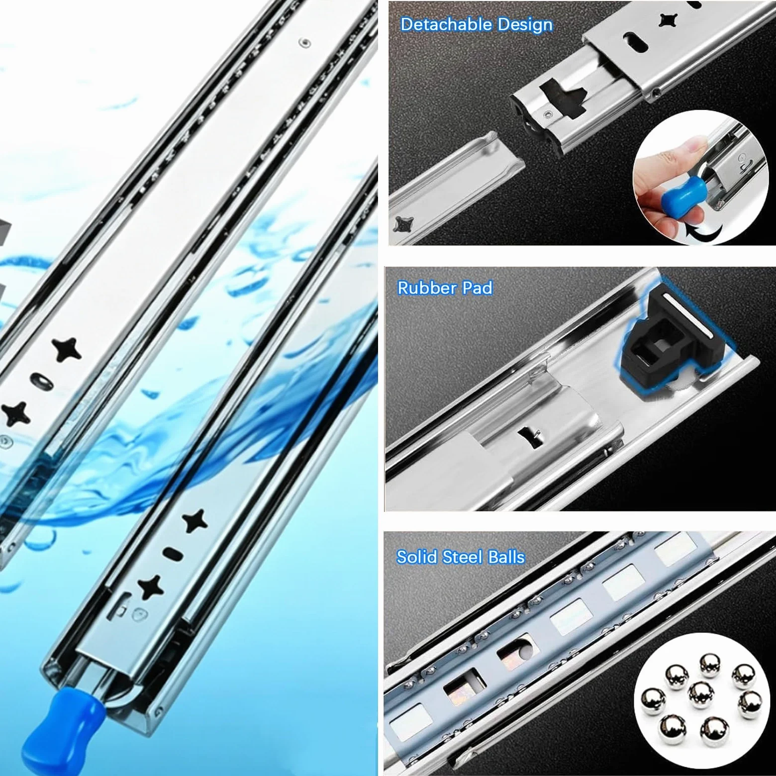 Guide For Cassetti Ad Estrazione Totale, Guide For Cassetti Con Chiusura For Carichi Pesanti, Facile Da Installare, For Scaffalature For Carichi, Armadi(900mm/36in)
