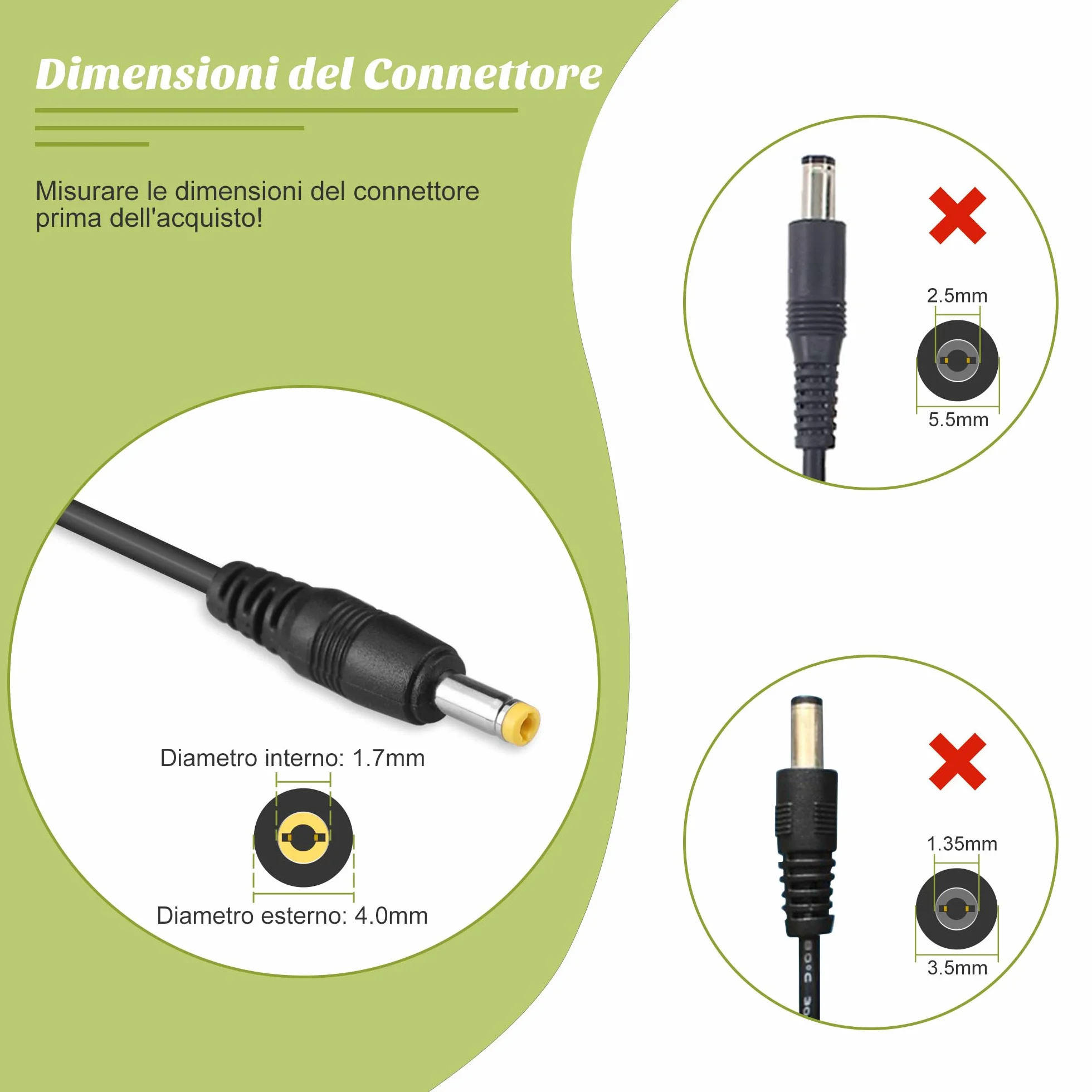 Xahpower 15W Caricatore per Echo Dot (3a/4a generazione), 12V Cavo Alimentatore Compatibile con Echo Show 5 (1a/2a generazione), Echo Dot (3a/4a generazione) con Orologio, Echo Spot e Fire TV Cube