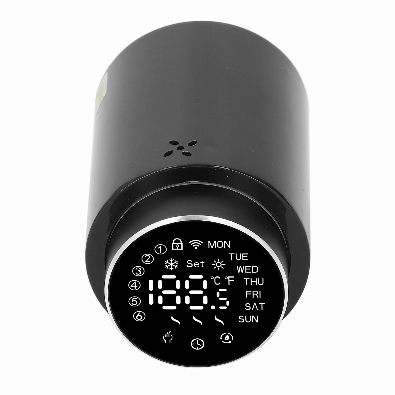 Valvola Termostatica Intelligente per Radiatore Valvola di Controllo della Temperatura Programmabile 5-45°C con Display a LED per L'app Smart Life