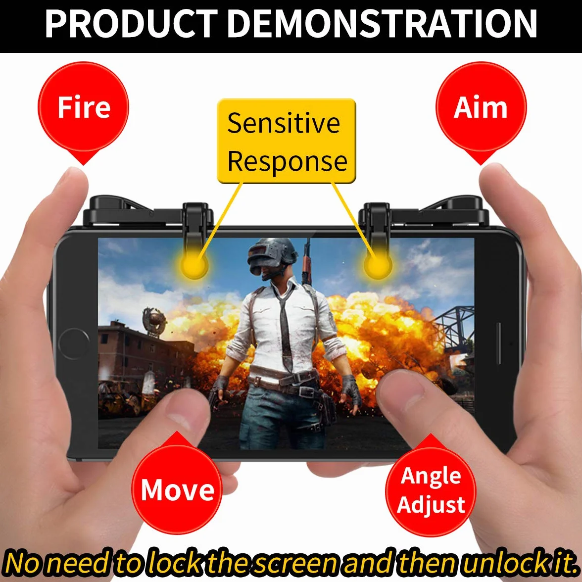 【2 paia】 Mobile Game Controller portatile Gamepad per PUBG Mobile/Fortnitee Mobile/Call of Duty(COD), per iPhone/Android, IFYOO Z108 Fuoco Shooter Impugnatura L1 R1 Triggers