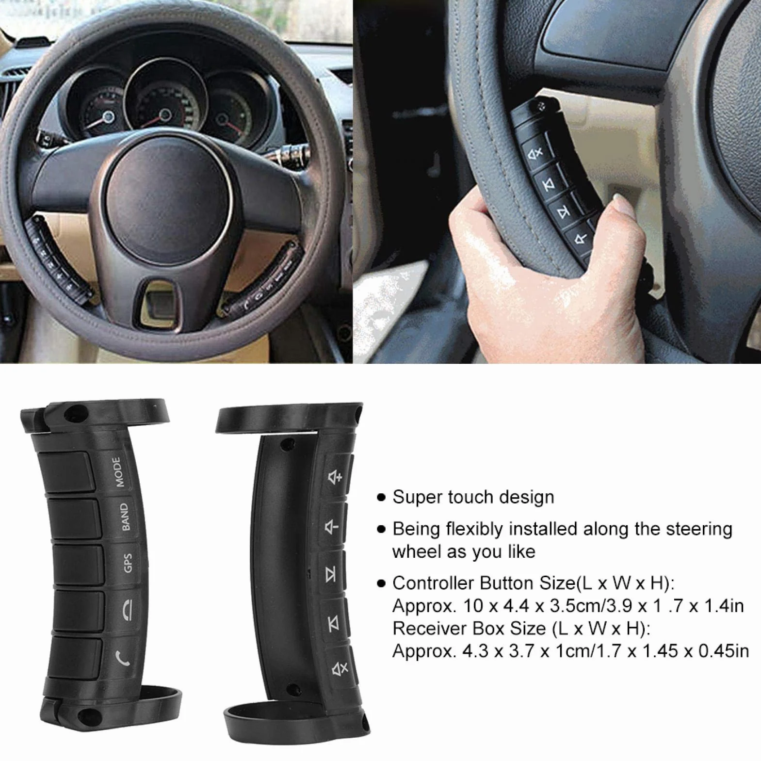 EBTOOLS Telecomando Radio Auto Control Remoto Volante Bluetooth Control Remoto Volante Bluetooth Adatto perSteering Wheel Controller, Universal Car Remote Wireless Dvd Navigation Buttons Controller