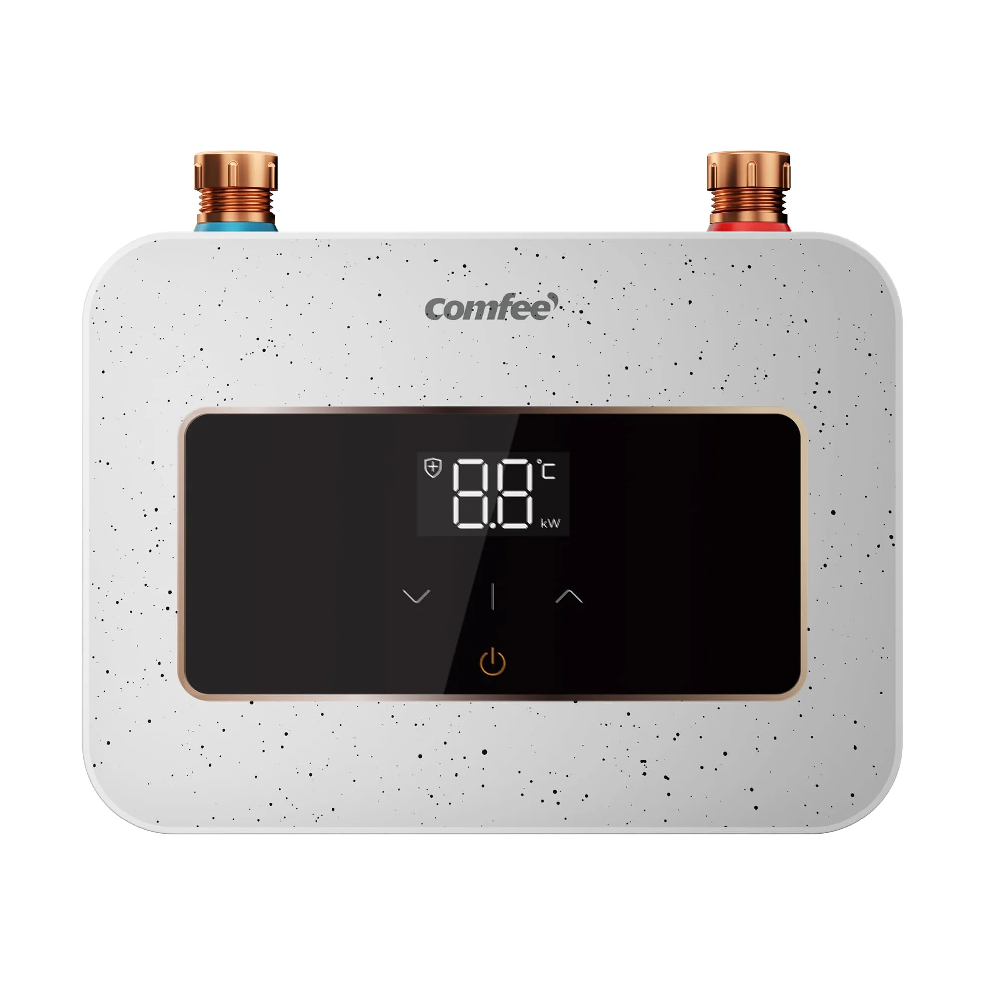 COMFEE 'CWH3.5EA1W Mini scaldabagno 3,6 kW per lavabi a mano, scaldabagno elettrico piccolo 230 V, controllata elettronicamente, resistente alla pressione, riscaldamento istantaneo, salvaspazio