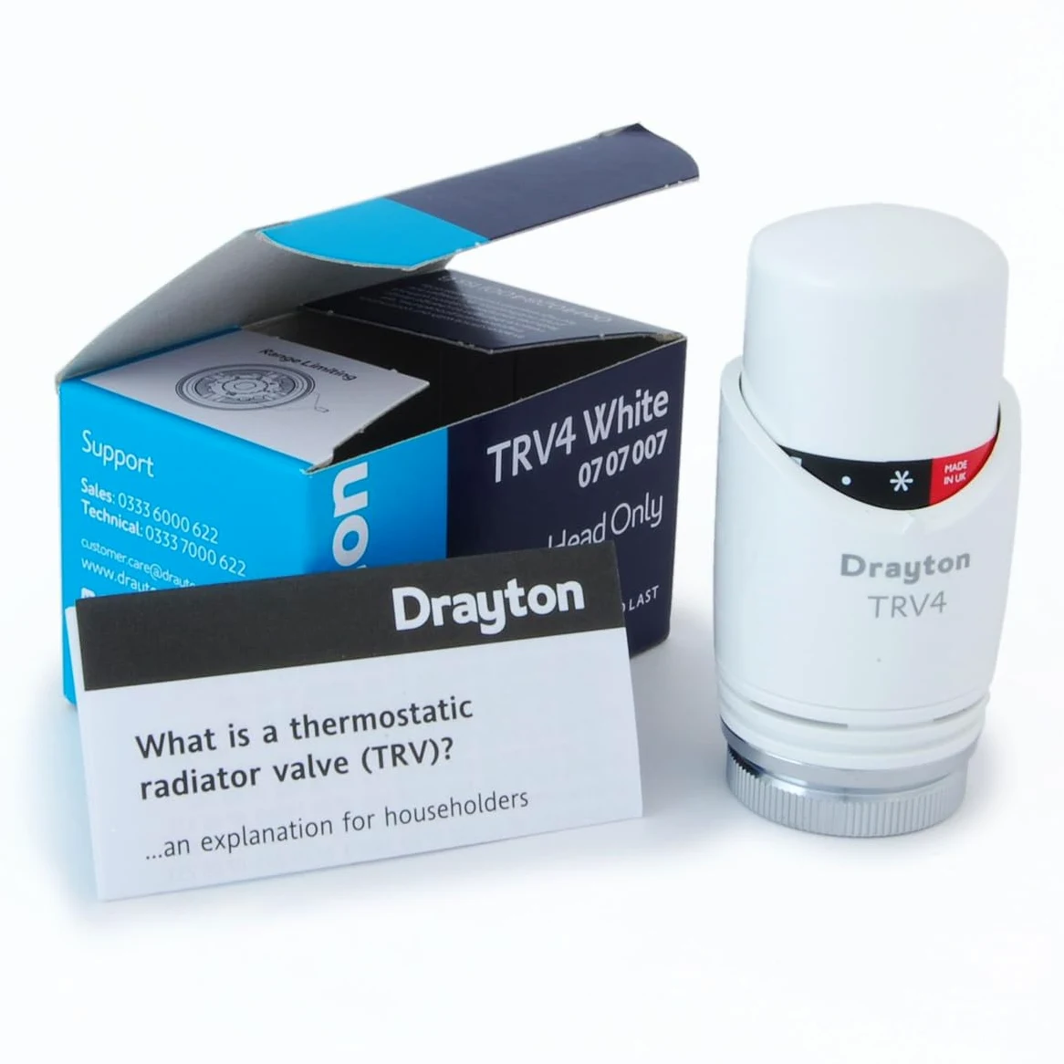 Drayton 0707007 TRV4 0707007 - Valvola termostatica di ricambio per radiatore TRV4, colore: Bianco