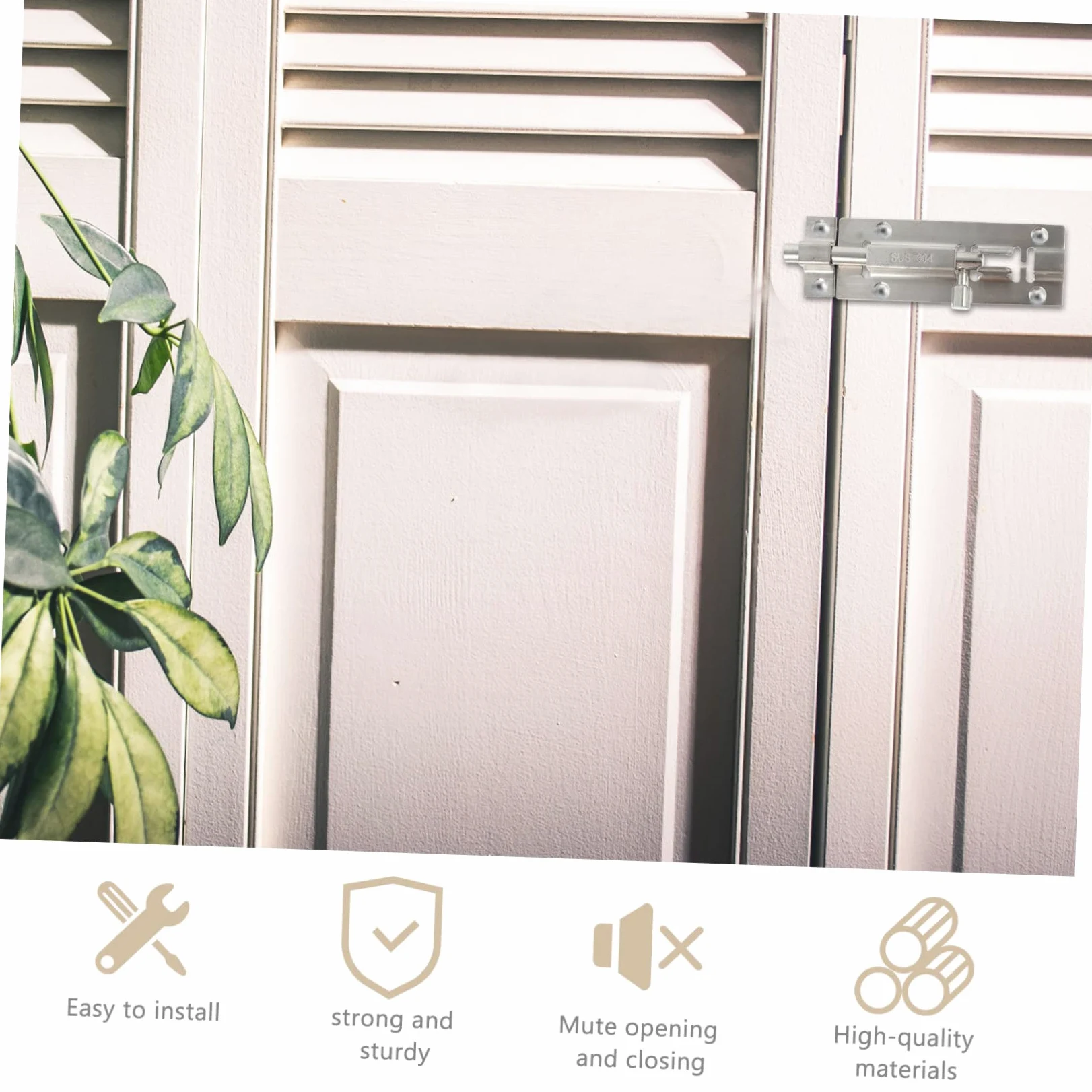Artibetter 6pezzi Serratura Scorrevole Acciaio Inossidabile Per Sicurezza Di Porte e Armadietti Facile Da Installare e Resistente Alla Chiavistello Per Casa e Hotel