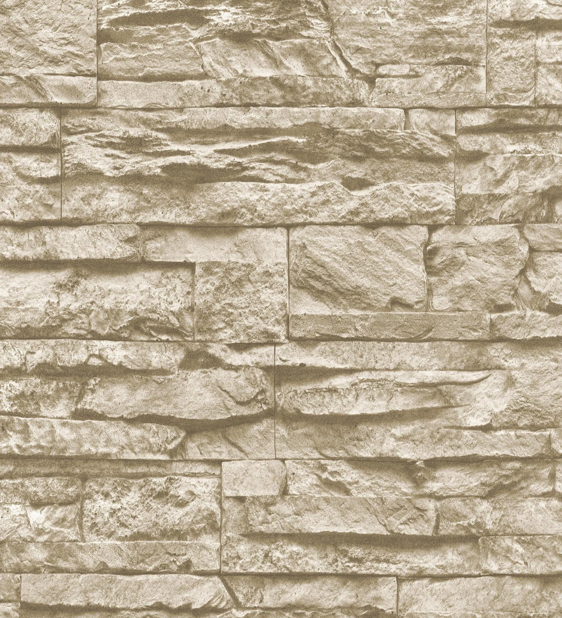 GAULAN 453146 - Carta da parati lavabile in vinile imitazione pietra ardesia beige texture in rilievo 3D per pareti soggiorno cucina bagno sala da pranzo - Rotolo di 10 m x 0,53 m