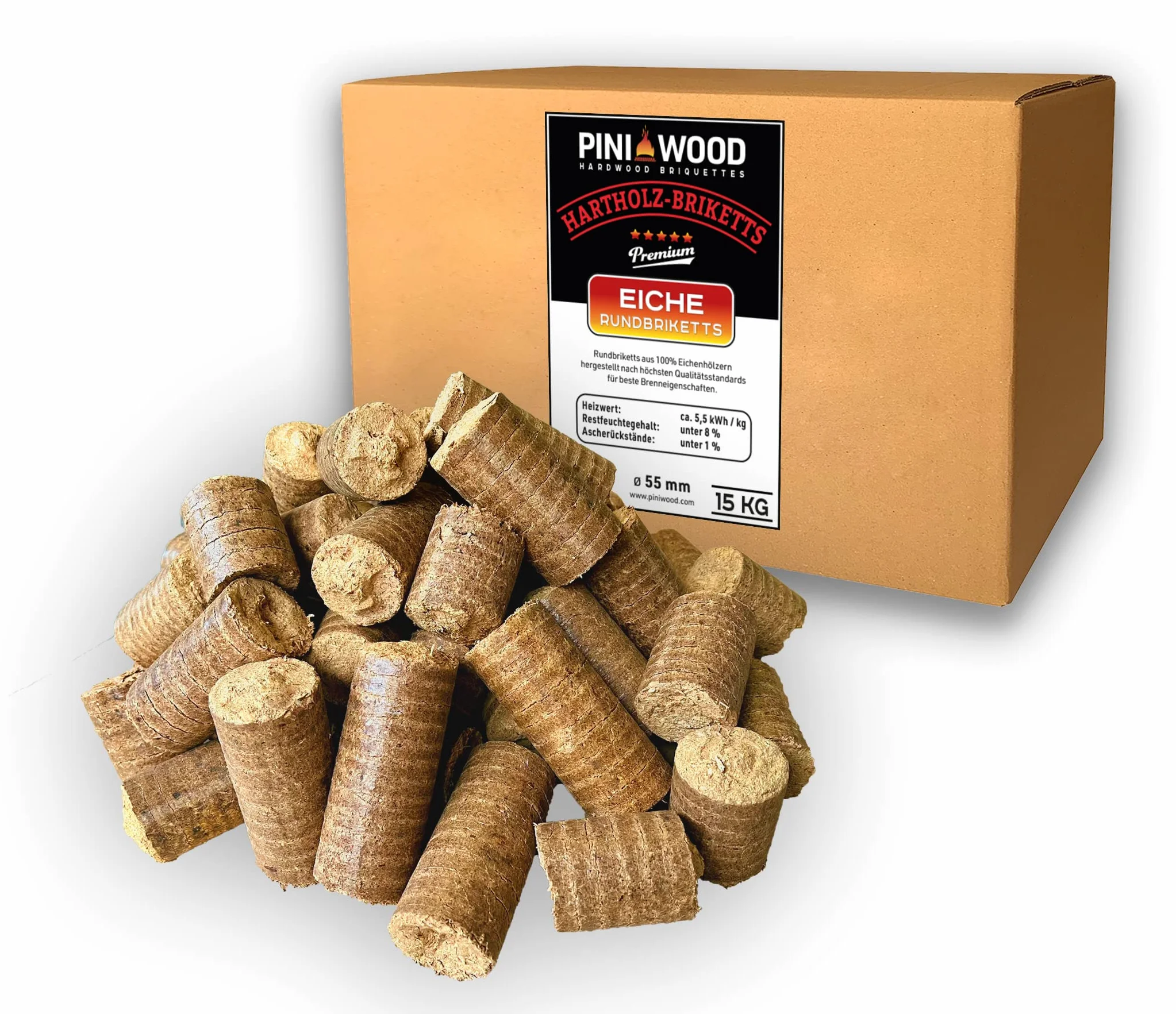 PINI Bricchetti legno rovere 15 kg alto potere calorifico caminetti stufe