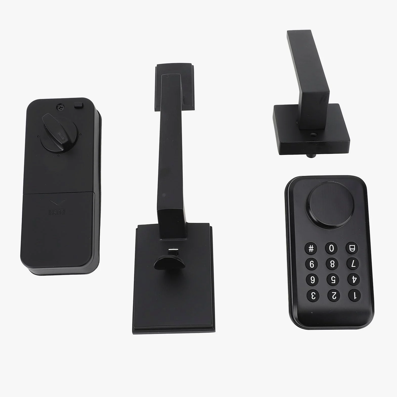 Set di serrature senza chiave Set di impronte digitali Tastiera elettronica automatica Catenaccio Codice intelligente digitale con maniglia nera per porta d'ingresso della casa