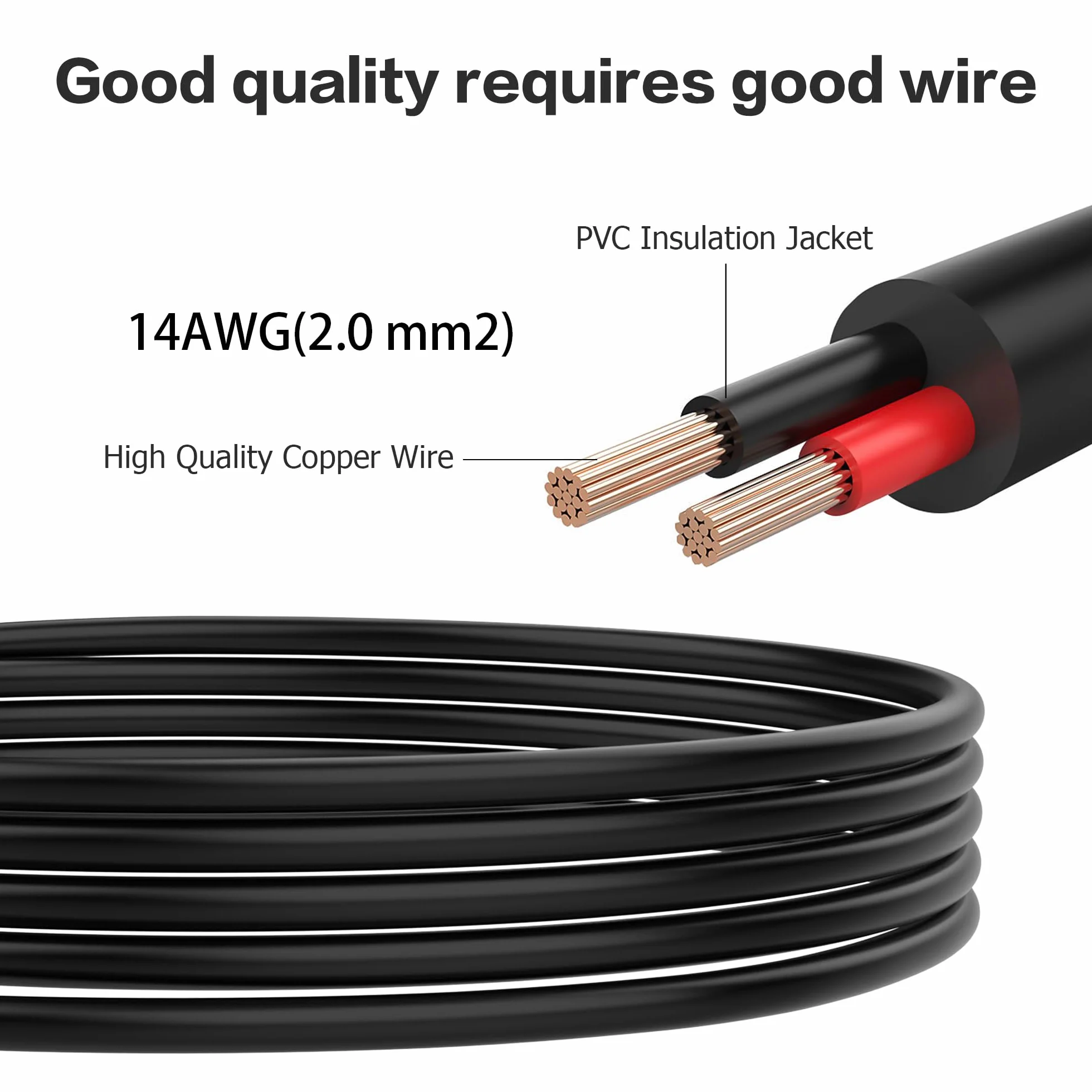 YAODHAOD Cavo caricabatterie da auto 12 V max 10 A 1,8 m, angolo retto DC 5,5 x 2,5 mm, 14 AWG, caricabatterie accendisigari per lettore DVD, router, GPS, fotocamera, CCTV