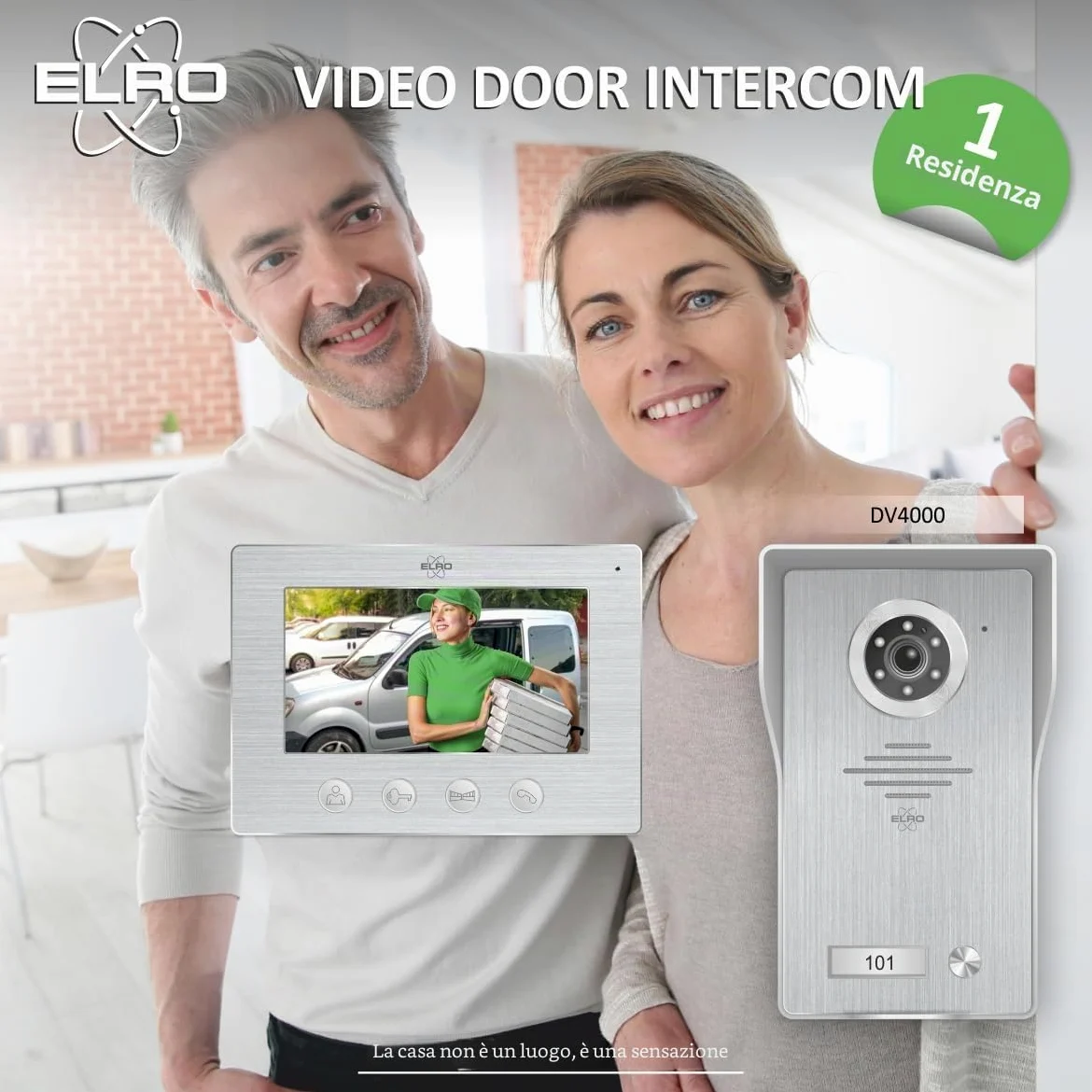 Elro DV4000 Videocitofono │ Telecamera 1080P Full HD con Visione Notturna │ Cavo a 4 Fili │ 16 Suonerie