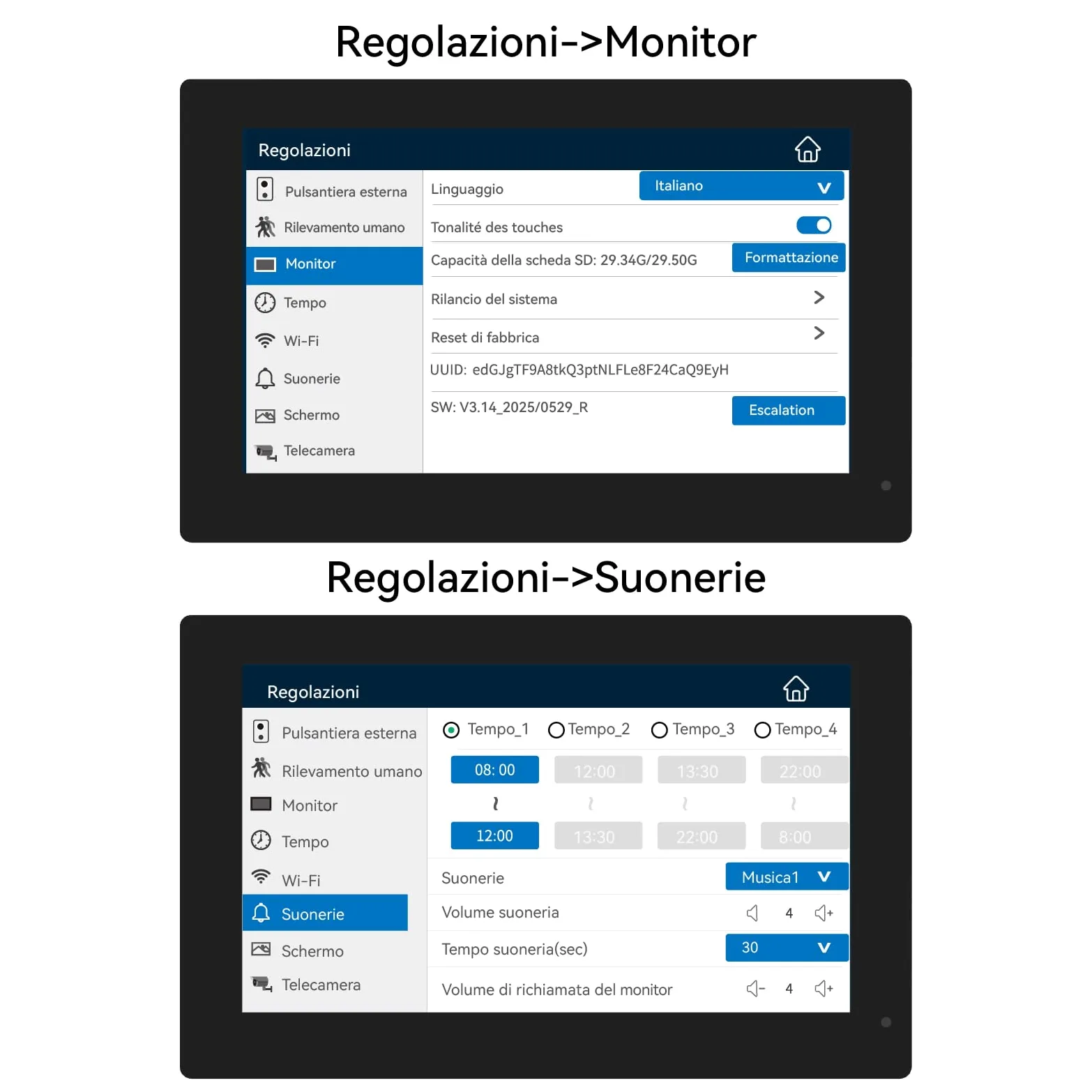 Videocitofono con monitor touch da 7 pollici, compatibile SOLO con i sistemi di videocitofonia KW02-IP7, KW06-IP7, KW02-IP10, KW07-IP7-kit 1080P