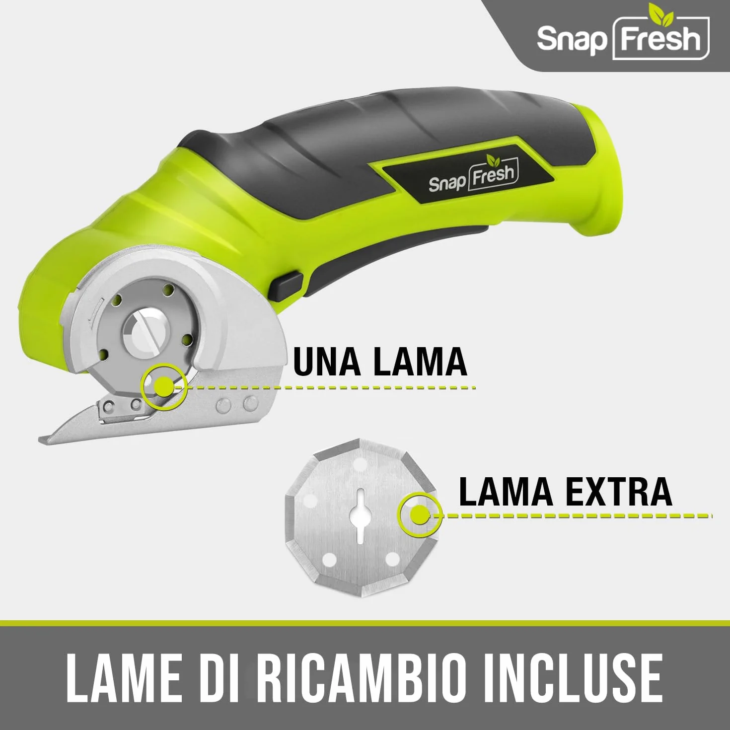 SnapFresh Taglierina Elettrica Forbici Elettriche 4V a Batteria Rotativa per Cartone Carta