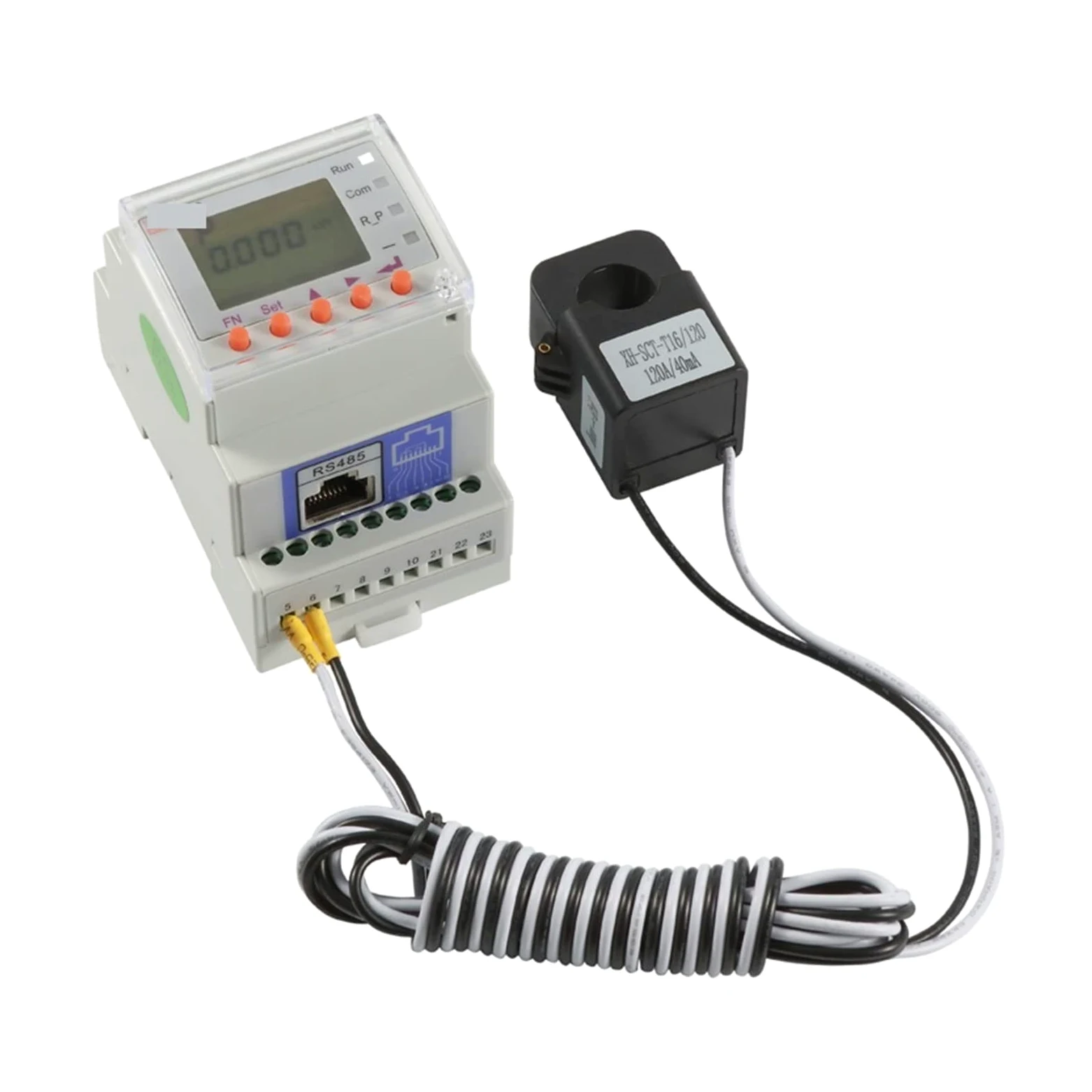Contatore Energia Elettrica, 45～65Hz Din Rail Ct Accoppiato 120A Contatore di energia intelligente monofase Solar PV Riflusso bidirezionale Monitor di potenza Inverter abbinato, Facile da Installare