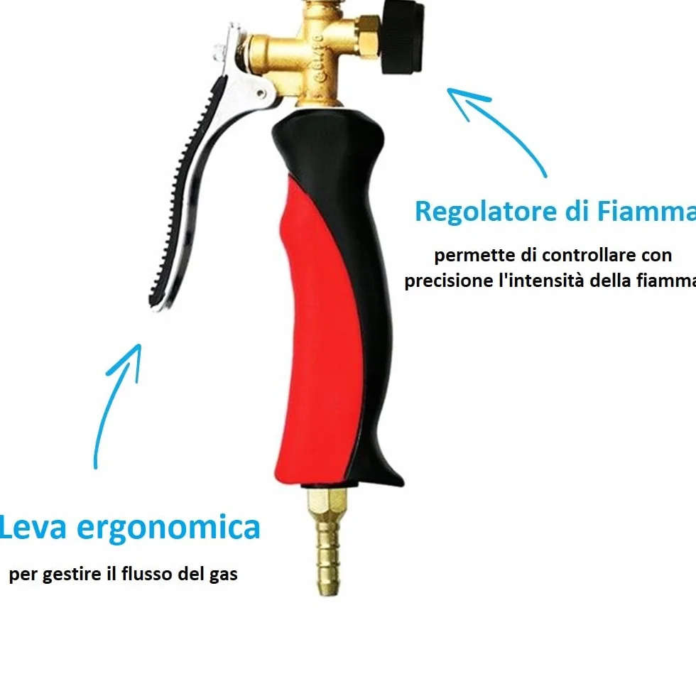 Bruciatore a Gas 35Kw 60 cm per Saldature a Leva Pistola per Asfalto Sverniciatura