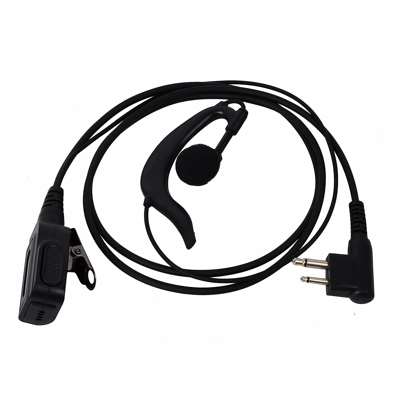 UAYESOK Auricolare di sicurezza a forma di G con microfono PTT a 2 pin per radio Motorola CP040 CP140 CLS1110 CLS1410 Hytera Midland a 2 vie