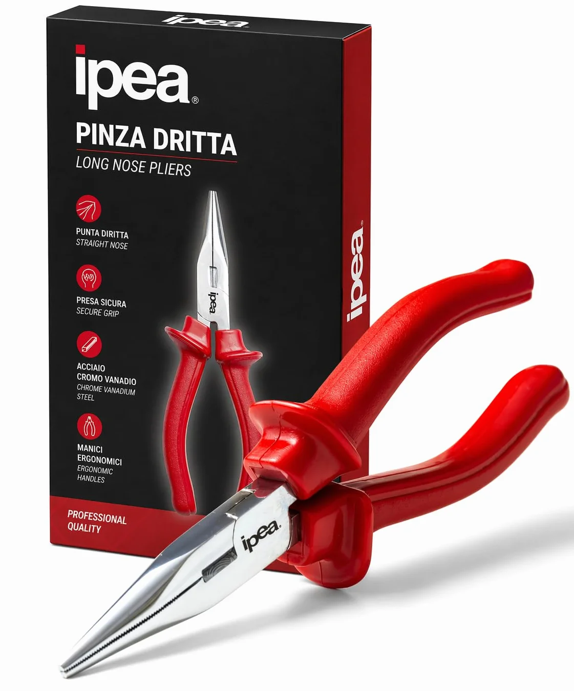 IPEA Pinza a Becco Dritto Professionale 17 cm Acciaio Universale